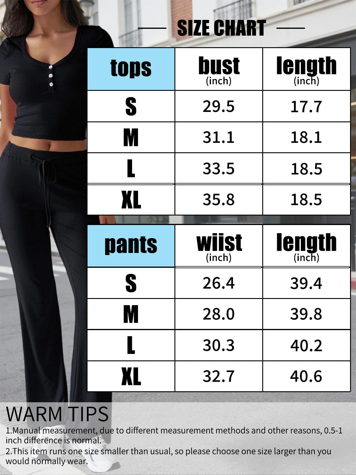 Rayson Conjunto Deportivo Mujer 2 Piezas Manga Corta Top y Pantalón Chándales Para Mujer de Cintura Alta con Cordón para Fitness Yoga — view 6
