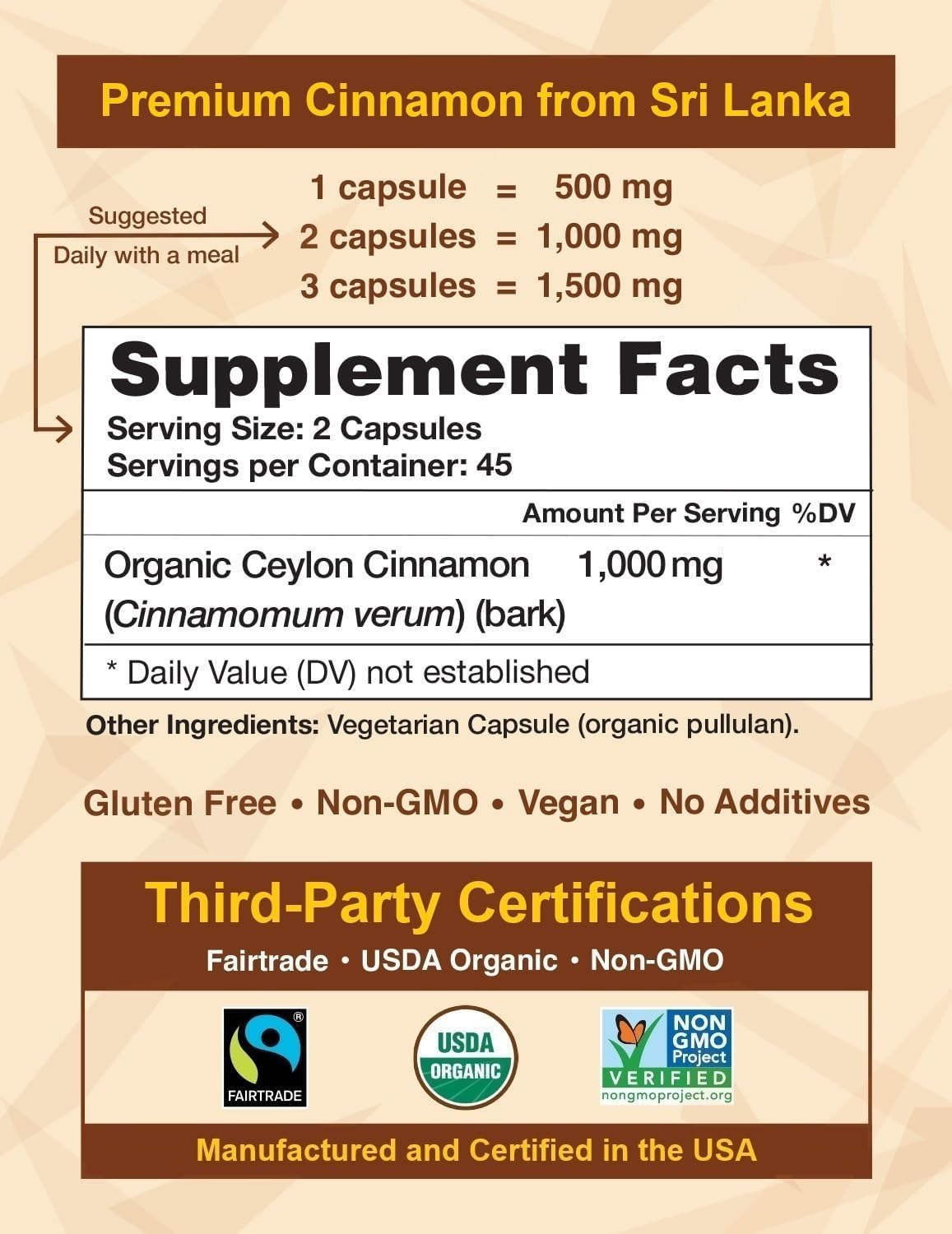 Ceylon Cinnamon Shop Organic Ceylon Cinnamon (100% Certified) Supplement, 90 Capsules - Image 8