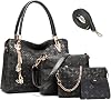 Purses and Handbags for Women PU Leather Tote Bags Crossbody Shoulder Bag Top Handle Satchel Purse Set 4pcs