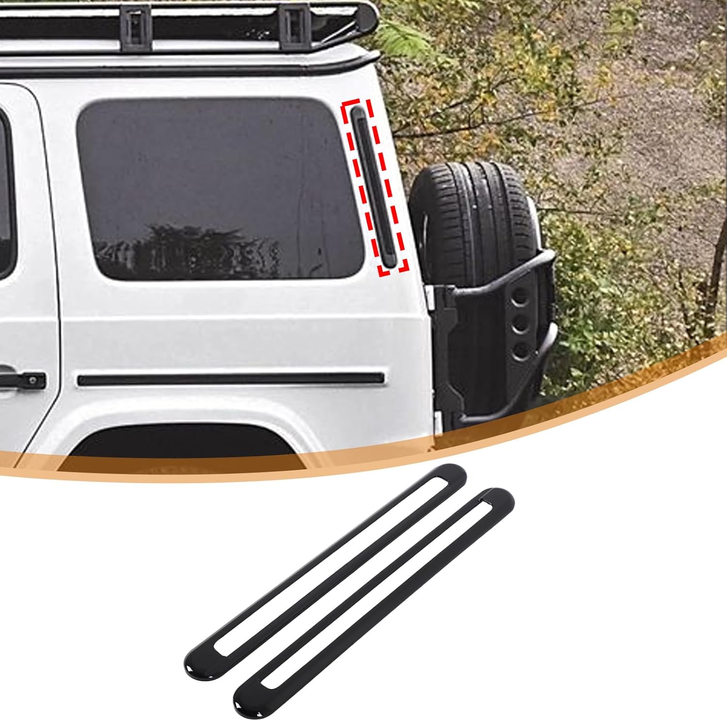Compatible with Mercedes Benz G Class 2025 Car Rear Side Window Air Vent Trim Cover, Carbon Fiber C Pillar Air Vent Trim Panels Rear Window Decoration Exterior Accessories (Carbon Fiber)
