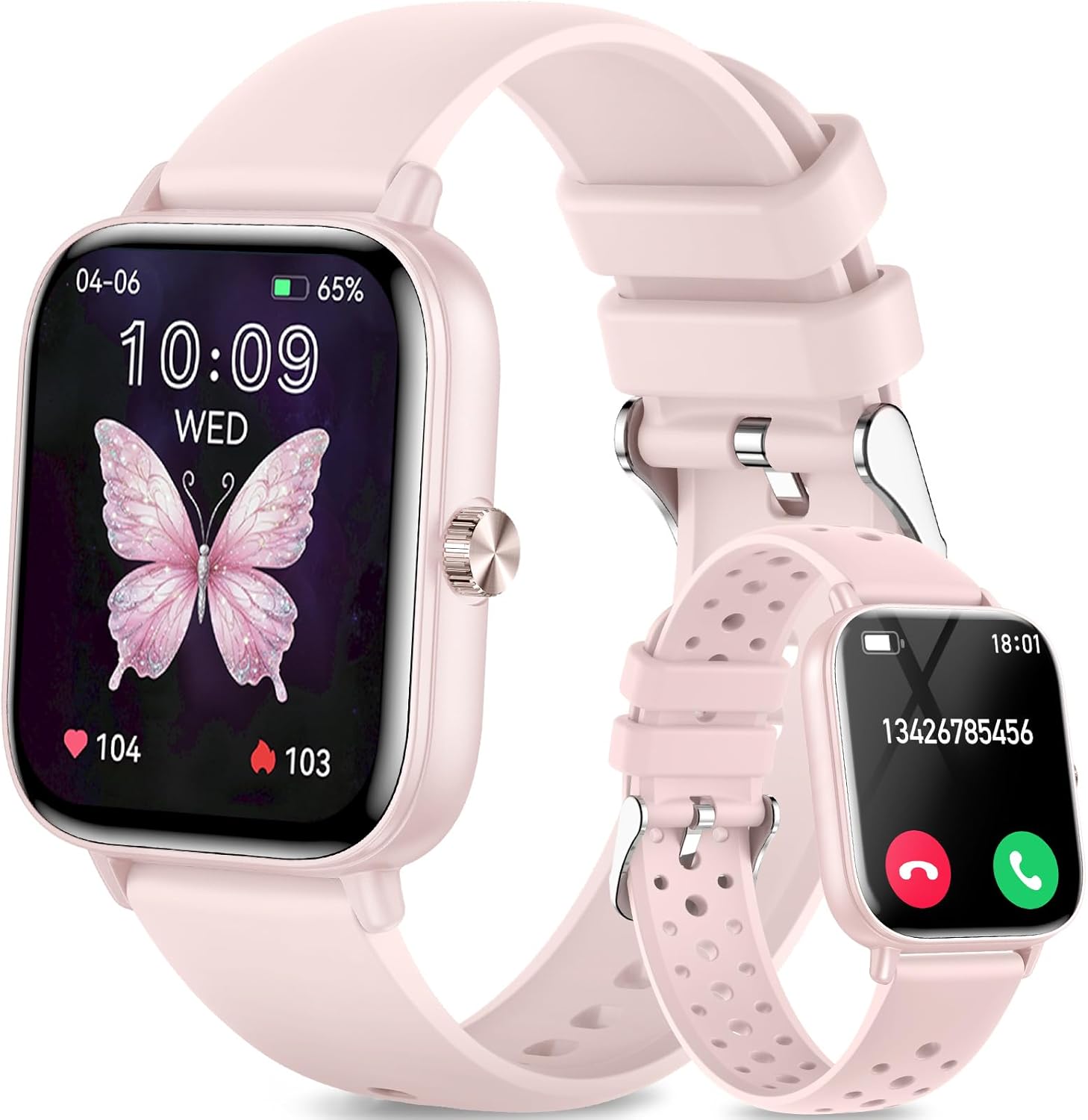 Smart Watches for Women(Answer/Make Calls), 1.83″ Fitness Trackers with 24-Hour Heart Rate SpO2 Pedometer Sleep Monitor, 120+ Sport Mode, IP68 Waterproof Fitness Watch Compatible with iPhone&Android