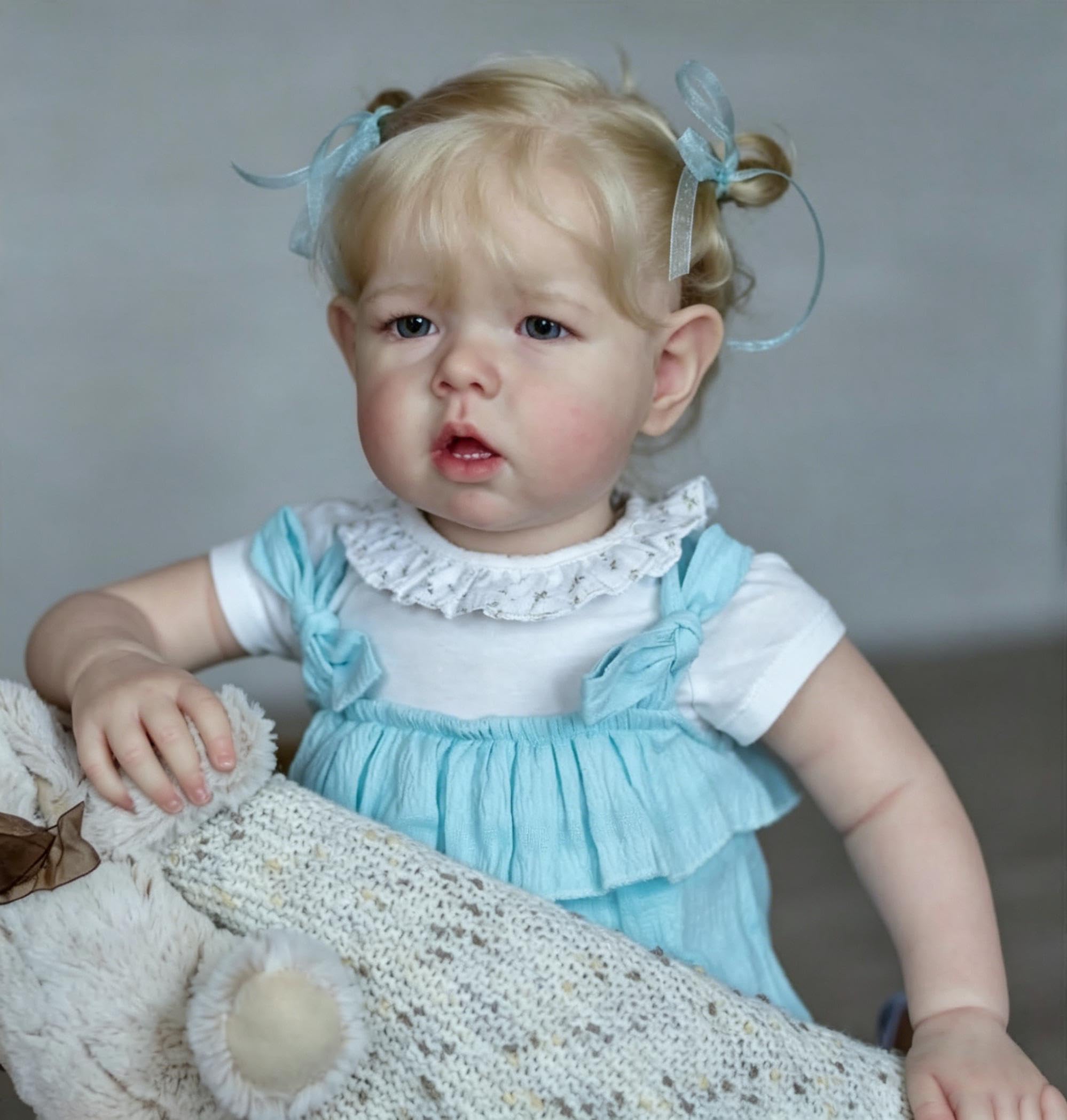 RXDOLL Duży rozmiar Reborn Baby Dolls Girl Liam, 71 cm 70 cm winylowe kończyny tkanina ciało realistyczna lalka maluch ukorzenione włosy, realistyczne lalki noworodka, prezent zabawka dla dzieci w