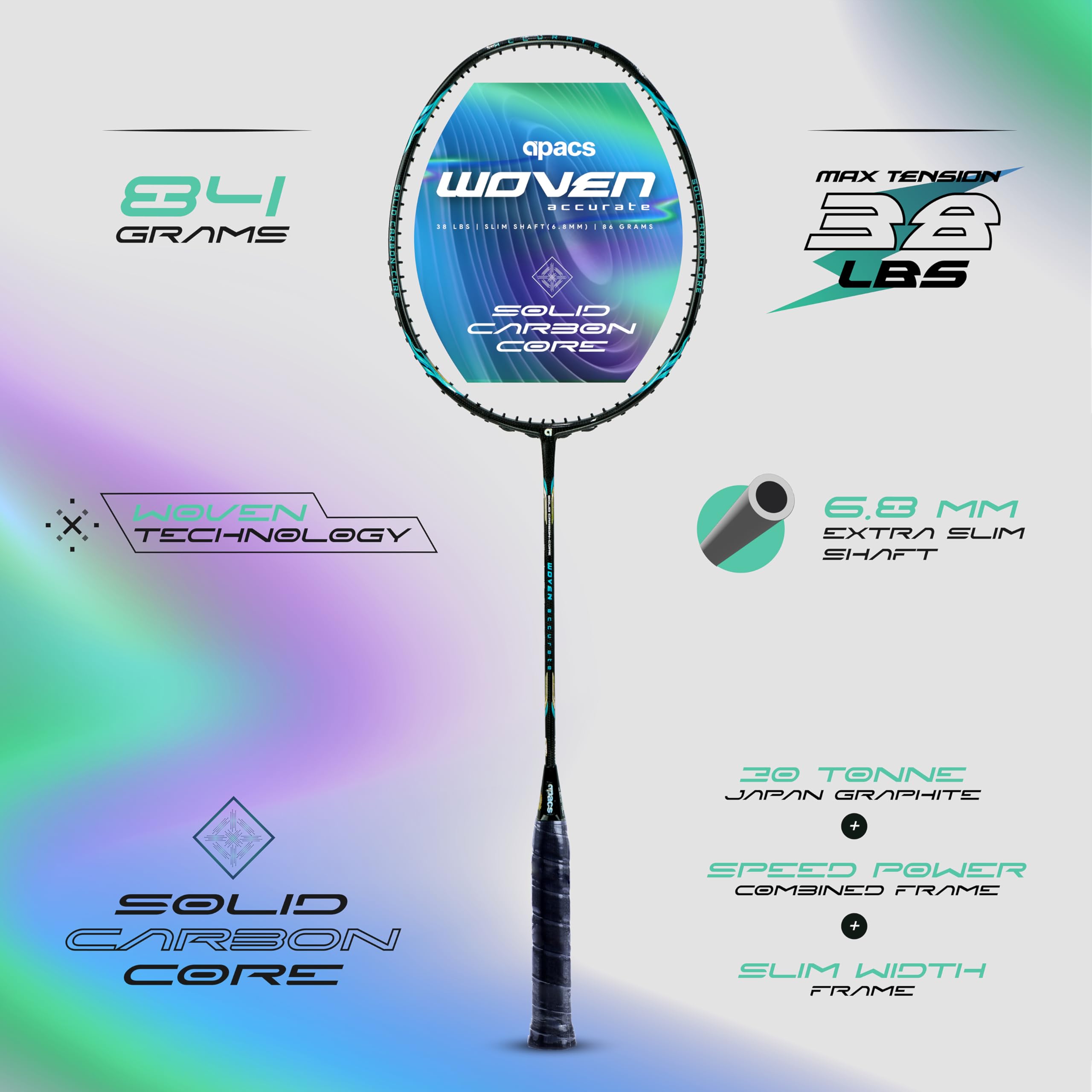 Buy Apacs Woven Accurate Professional Badminton Racket | 30T Solid