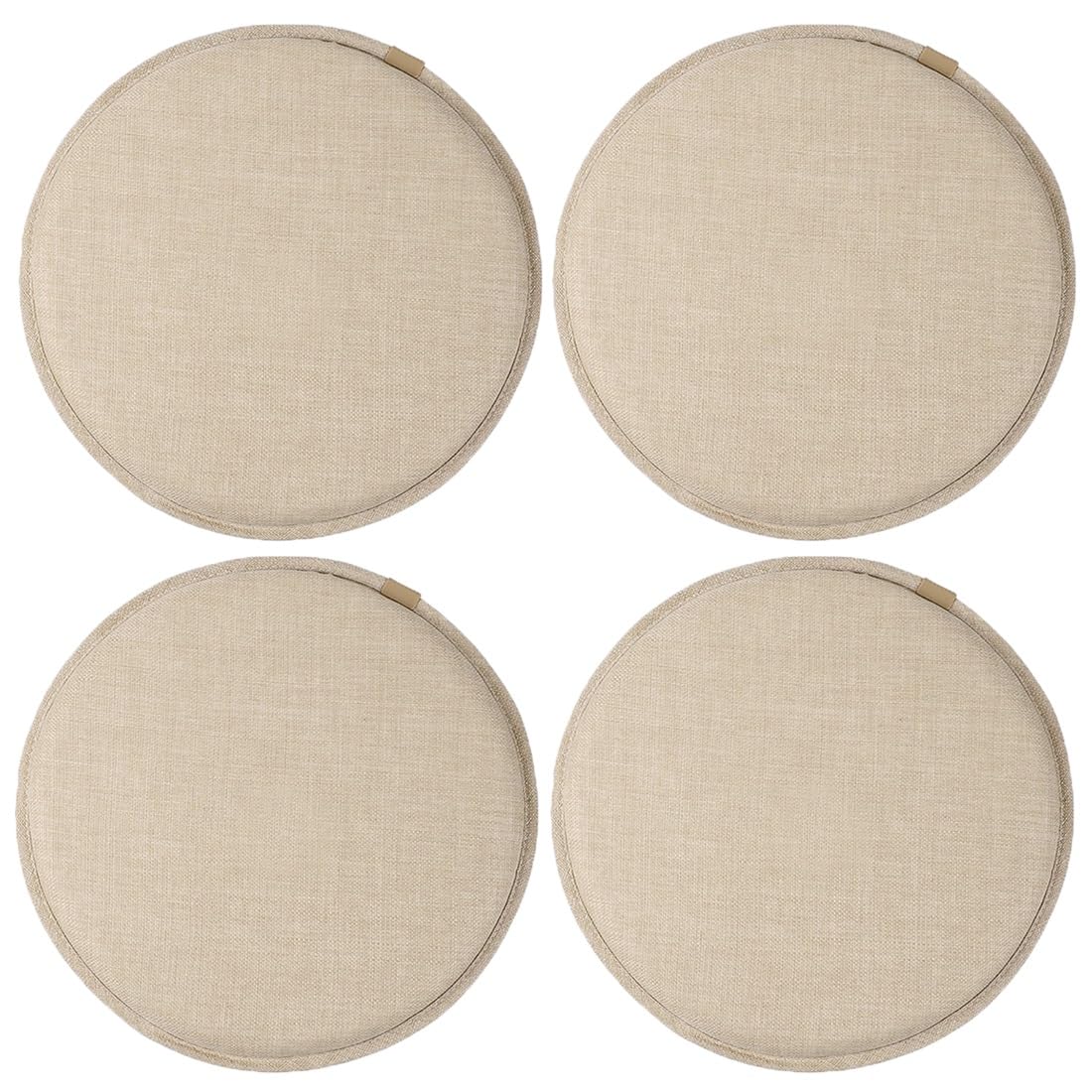 Coussins de chaise qui ne glissent pas ronds 40x40 cm lot de 4 beige