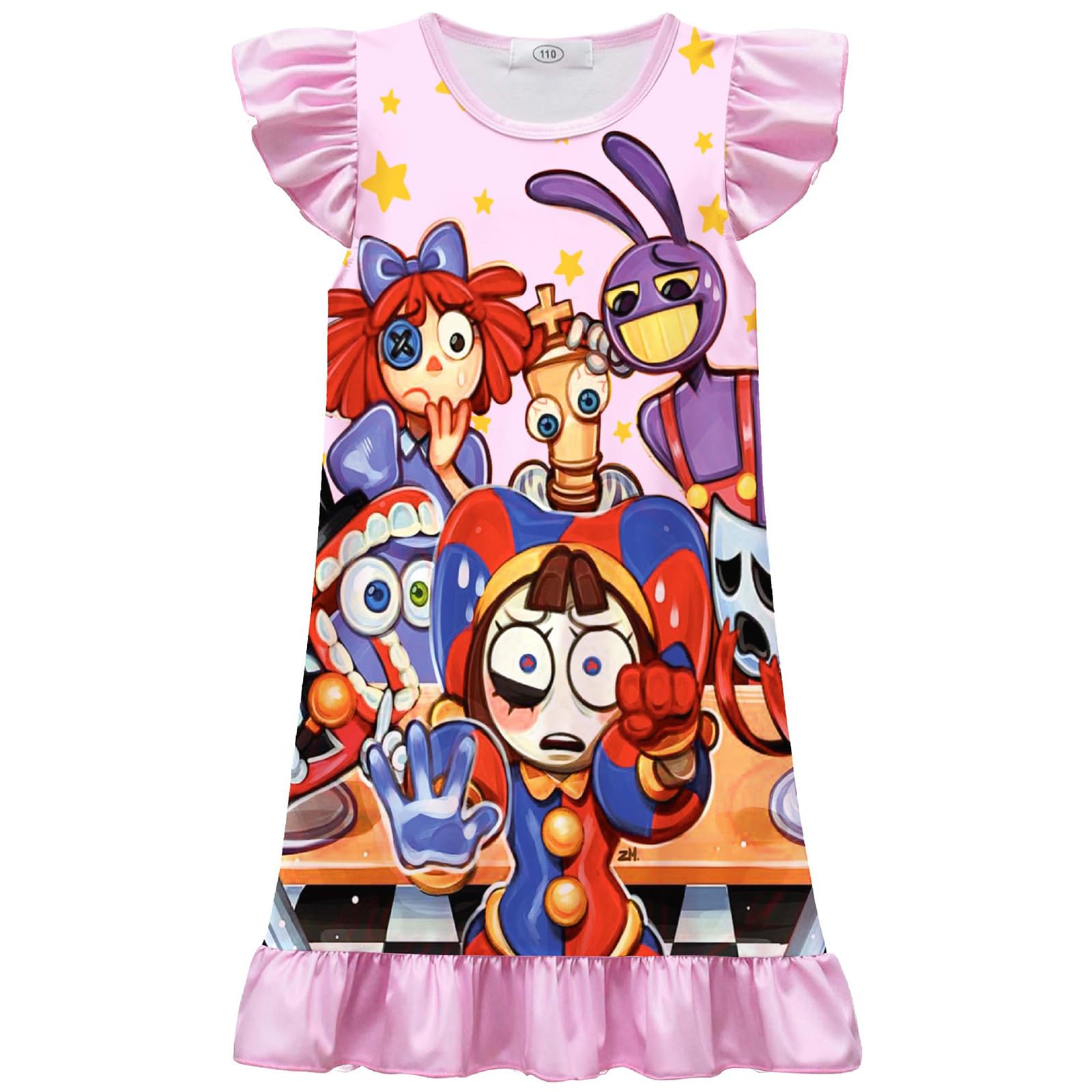 Amazing Circus Dress for Girls Pomni Dress Pomni Costume Circus Character Prints Dresses Joker Adventure Cartoon Anime Fancy Dress Outfit for Halloween Carnival Parties Festival Comedy Events