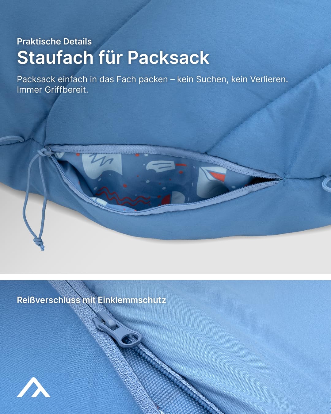 qeedo Buddy Junior Camping Schlafsack Kinder 10-25°C 3 Jahreszeiten bis 140 cm
