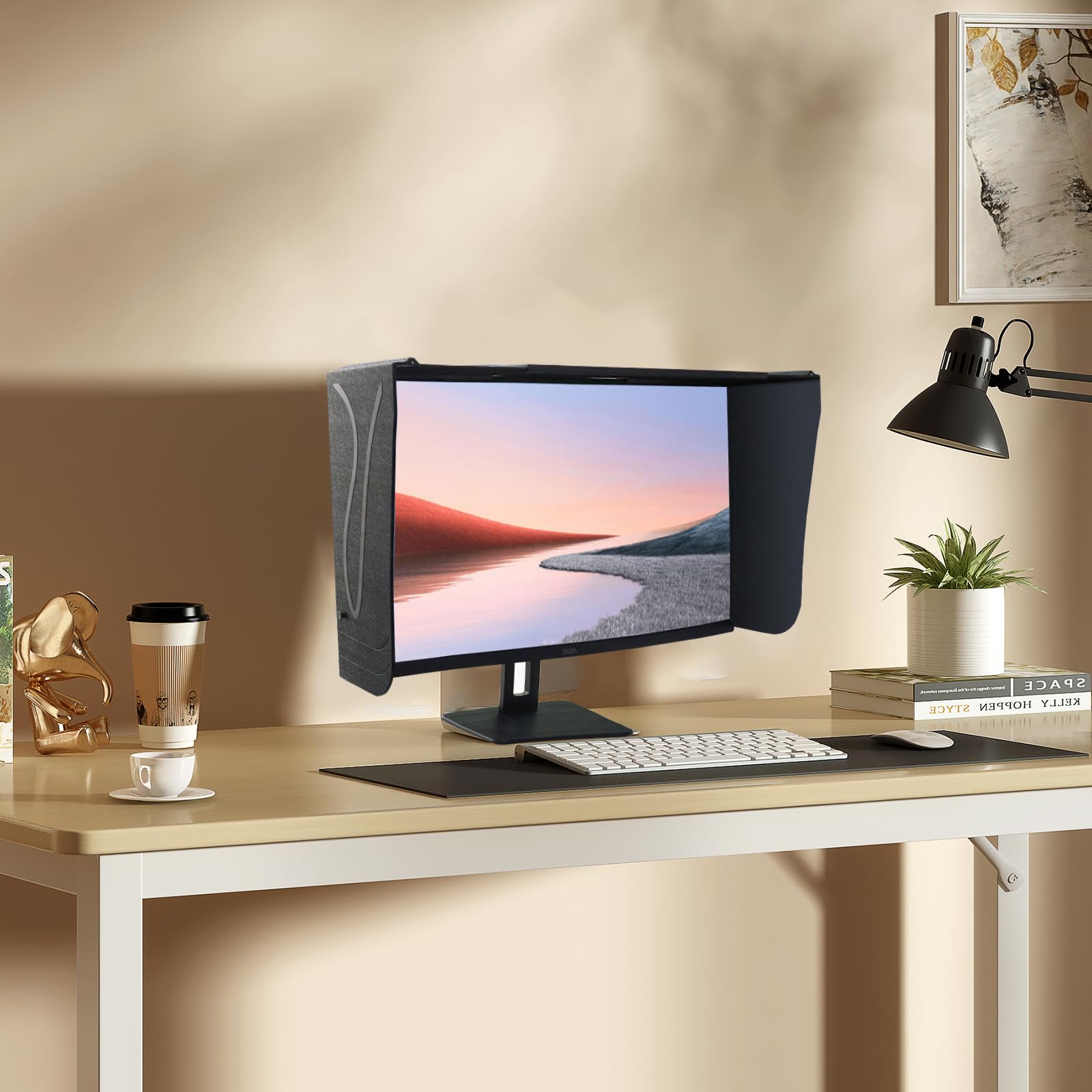 Parasol para Monitor De Computadora, 27 Pulgadas Parasol Plegable Antirreflejo 41 A 71 Cm Ajustable ProteccióN contra Luz Difusa Y Miradas Indiscretas
