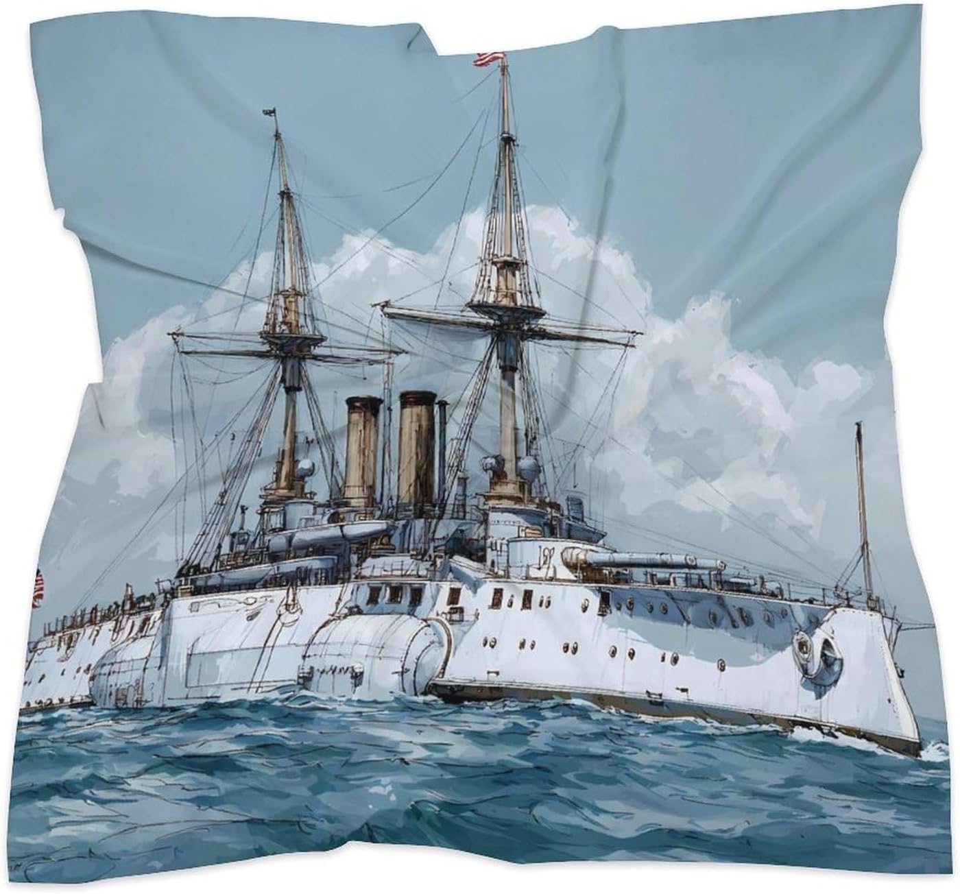 USS Warship Printed Bandana Multi-purpose Hair Scarf image 3