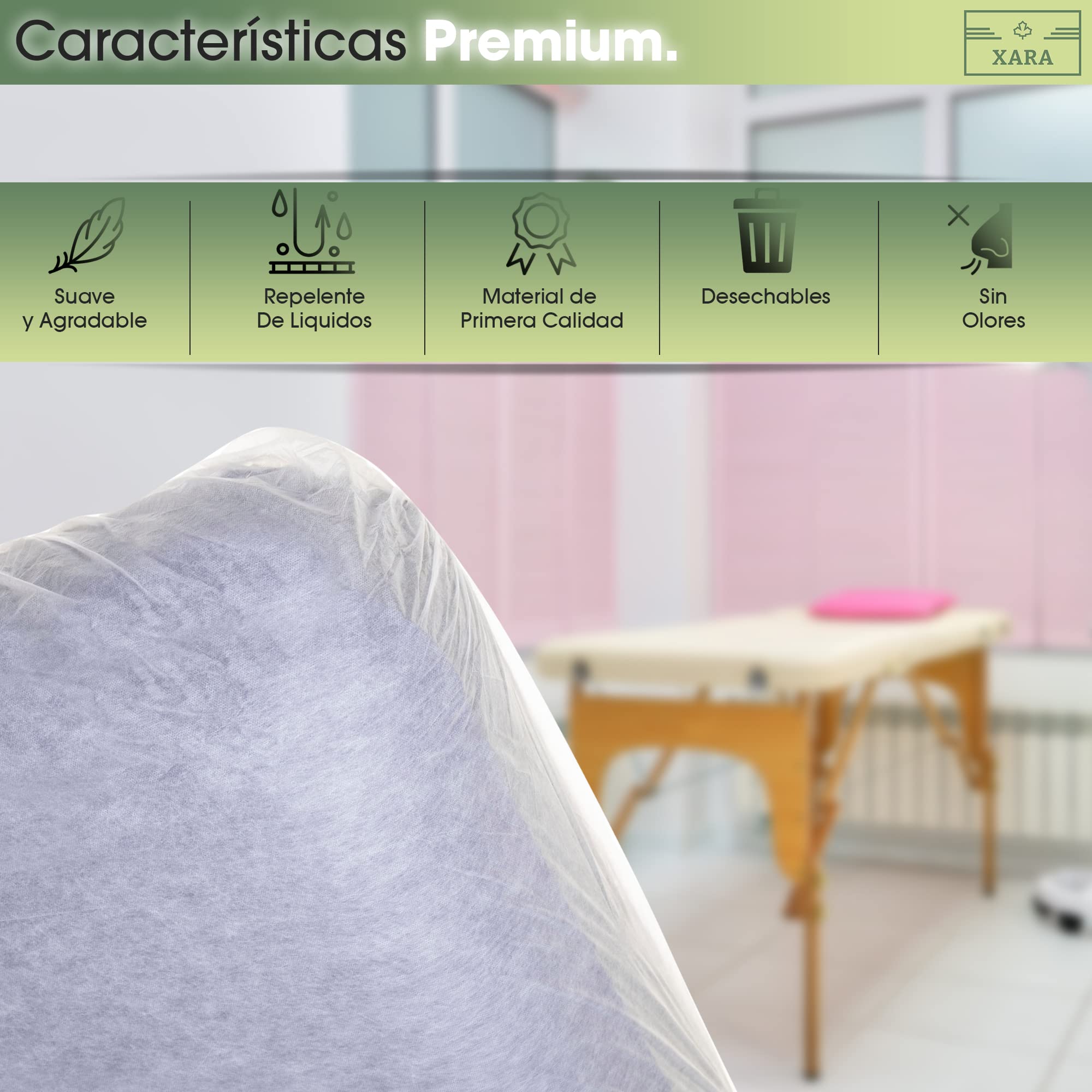 XARA Sabanas Camilla Ajustables de TNT Desechables 95x220cm - 20gr - Pack 10 - Sabanas Desechables Camilla Masaje - Funda Camilla Plegable 100% Reciclables - Repele Líquidos