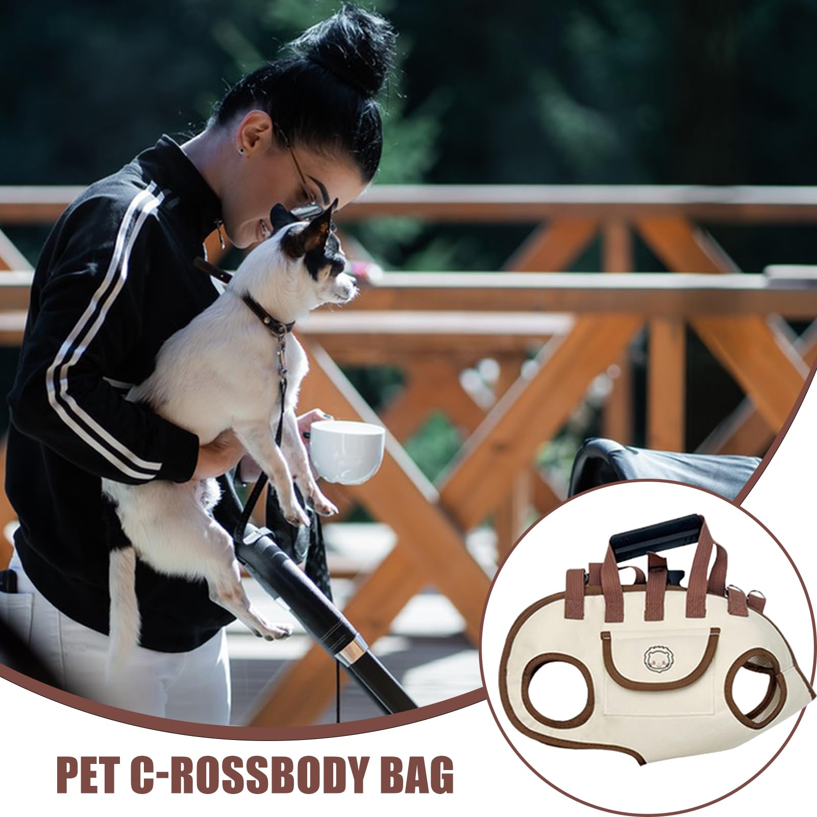 Zaino Porta Cani - Zaino Trasportino per Gatto con Sacchetto per Snack,Borsa Portatile Regolabile per Uscite all'Aperto Camminate Viaggi Escursioni Auto Bici Casa Quotidiana