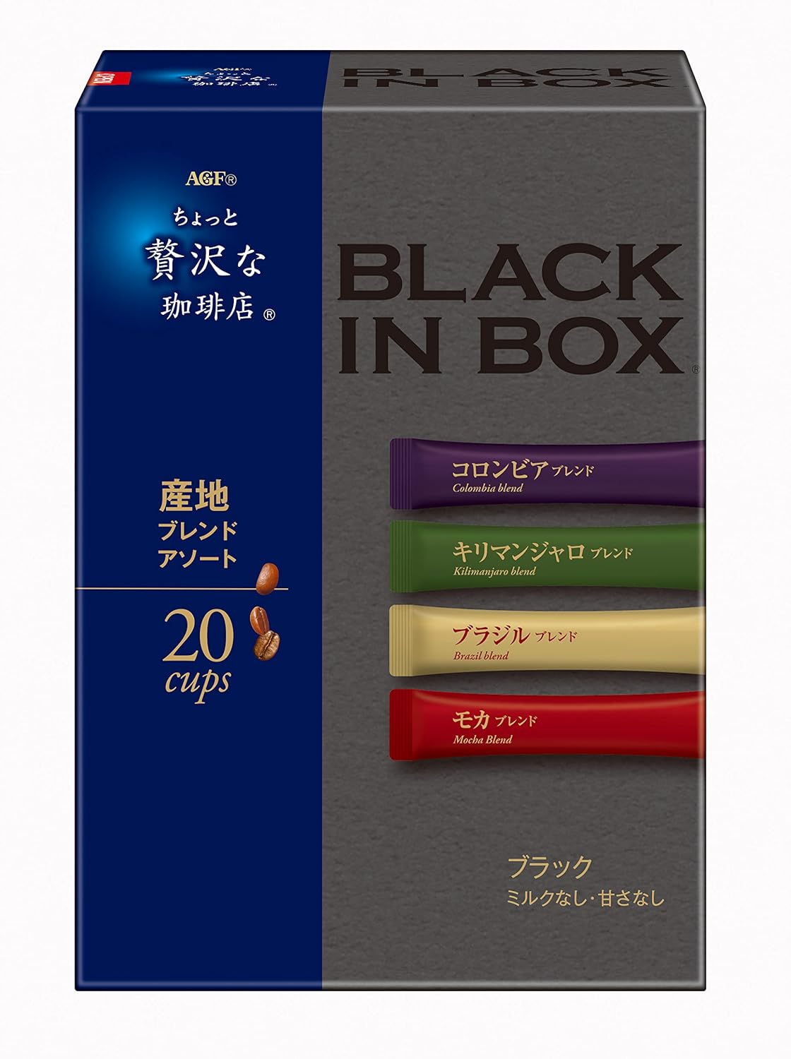 AGF A Little Luxury Coffee Shop Black in Box Production Area Assortment Black Coffee 2g x 20 sticks