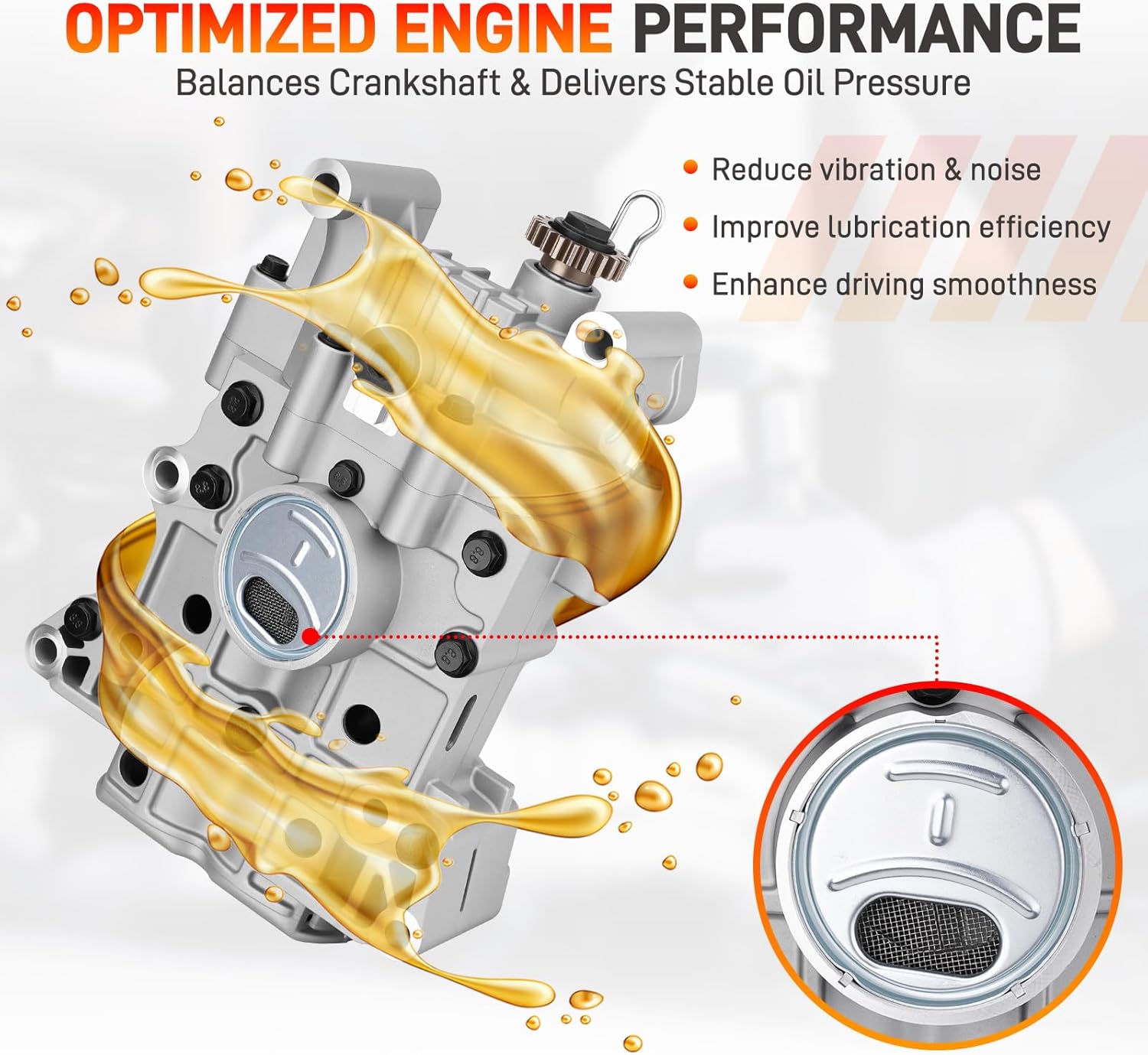 23300-2G400 Engine Oil Pump Balance Shaft Assembly (20 Teeth) Compatible with Kia Sorento 2013-2018, Sportage 2014-2016, Hyundai Tucson 2014-2015, Santa Fe Sport 2013-2016, 2.4L, Replace# 233002G400