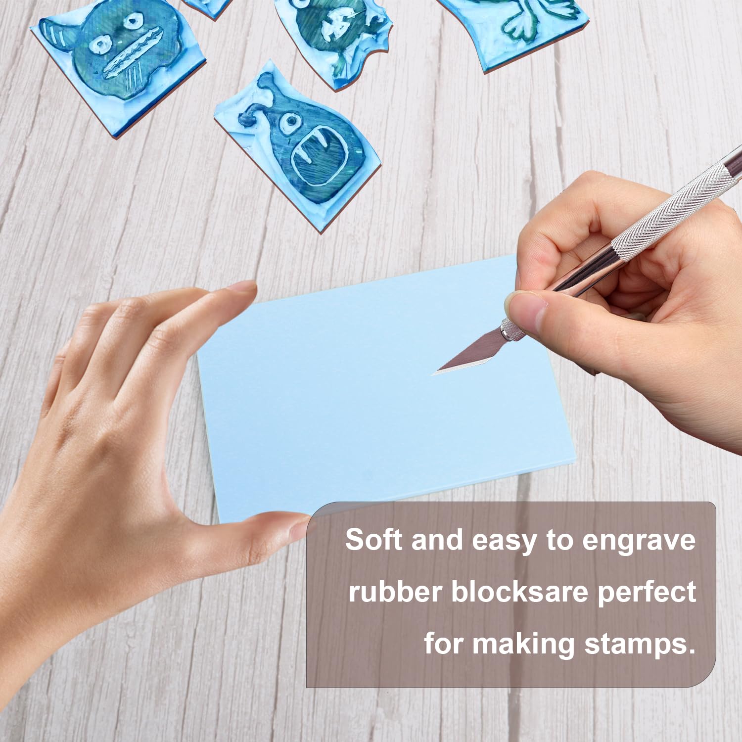 Goma Impresion 4x6 Bloques De Tallado De Goma Para Linograbado - 25  Unidades, 4x6 Pulgadas, Color Morado, Ideal Manualidades Linóleo Grabado, image size:1500x1500