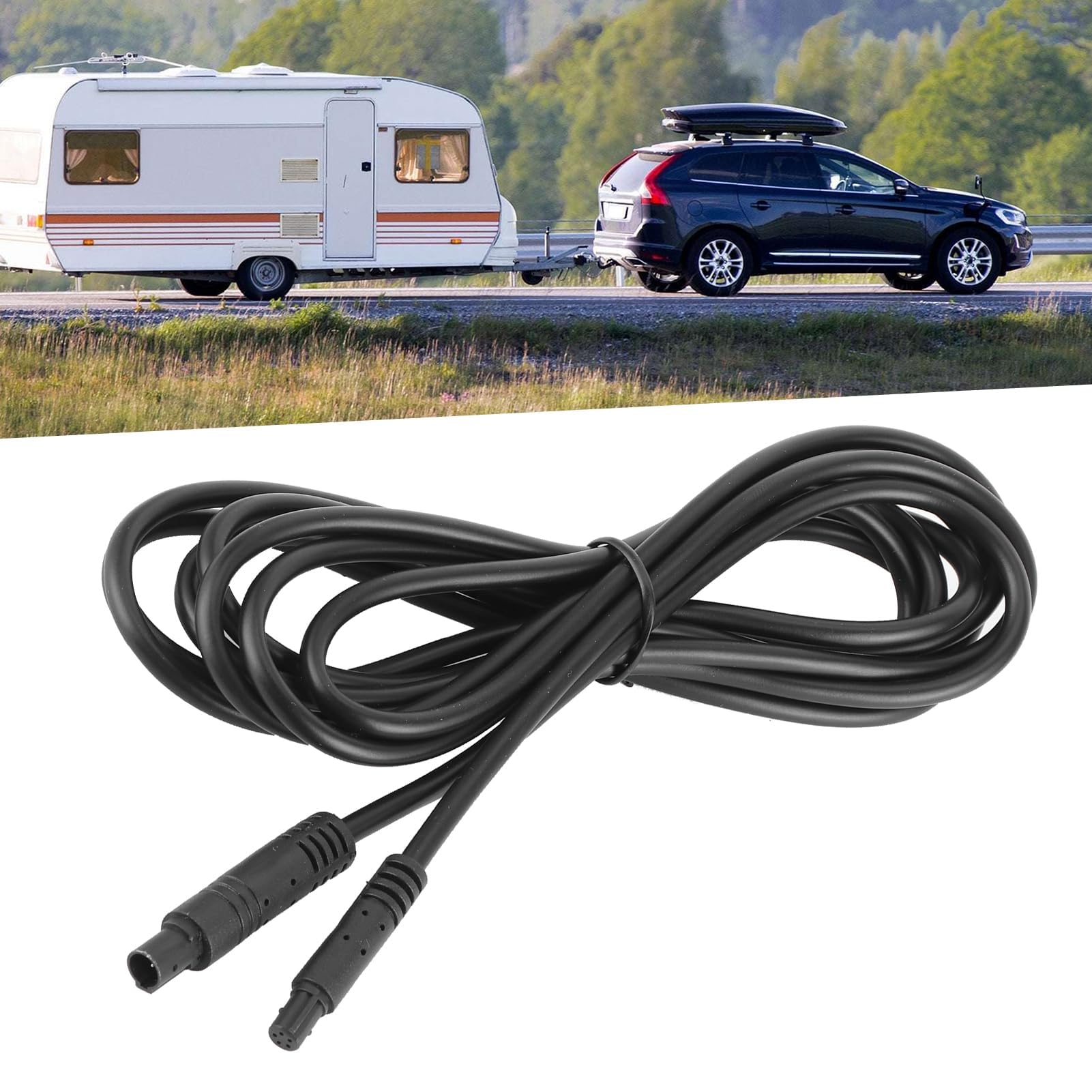 Ejoyous Kabel przedłużający do kamery cofania 2,5 m do 5 pinów, uniwersalny kabel do kamery cofania, zapasowy kabel do kamery samochodowej do kamery samochodowej 12 V, 24 V, Truck Van RV