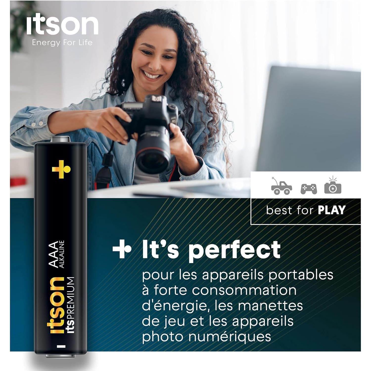ITSON Pack de 6 x 10 Piles Alcalines LR03/AAA 1,5V itsPREMIUM
