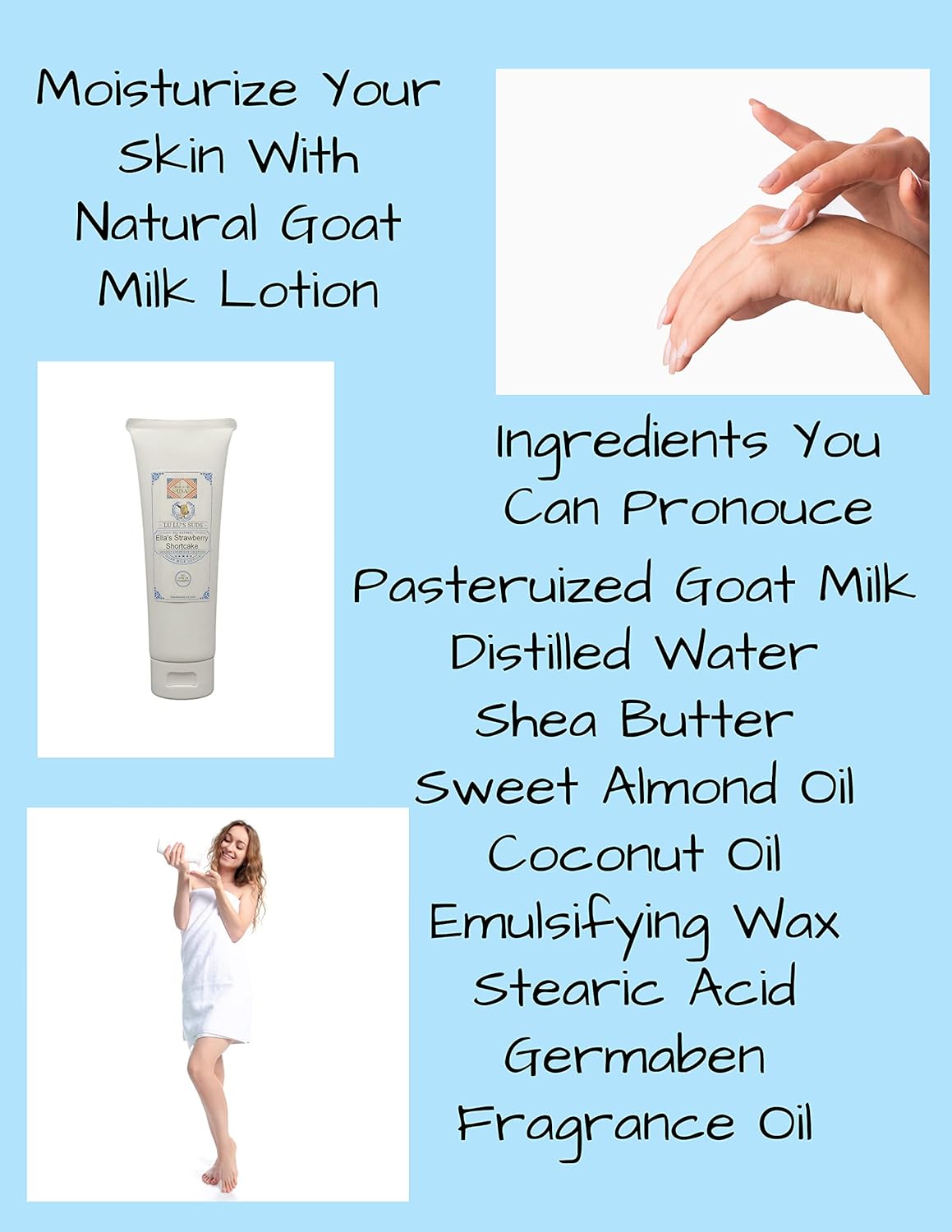 Lu Lu's Suds Handmade All Natural Goat Milk Moisturizing Body Lotion (8oz, Vanilla Spice)