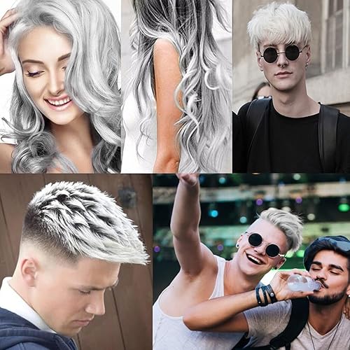 Miniatura 5 de Cera de color blanco para el cabello, cera natural de peinado de 4.23 onzas, crema de peinado temporal para fiestas, cosplay, Halloween, uso diario