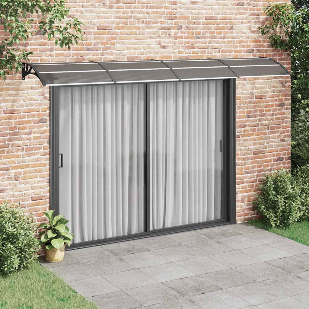 Auvent de porte noir polycarbonate 400x75 cm marquise extérieure