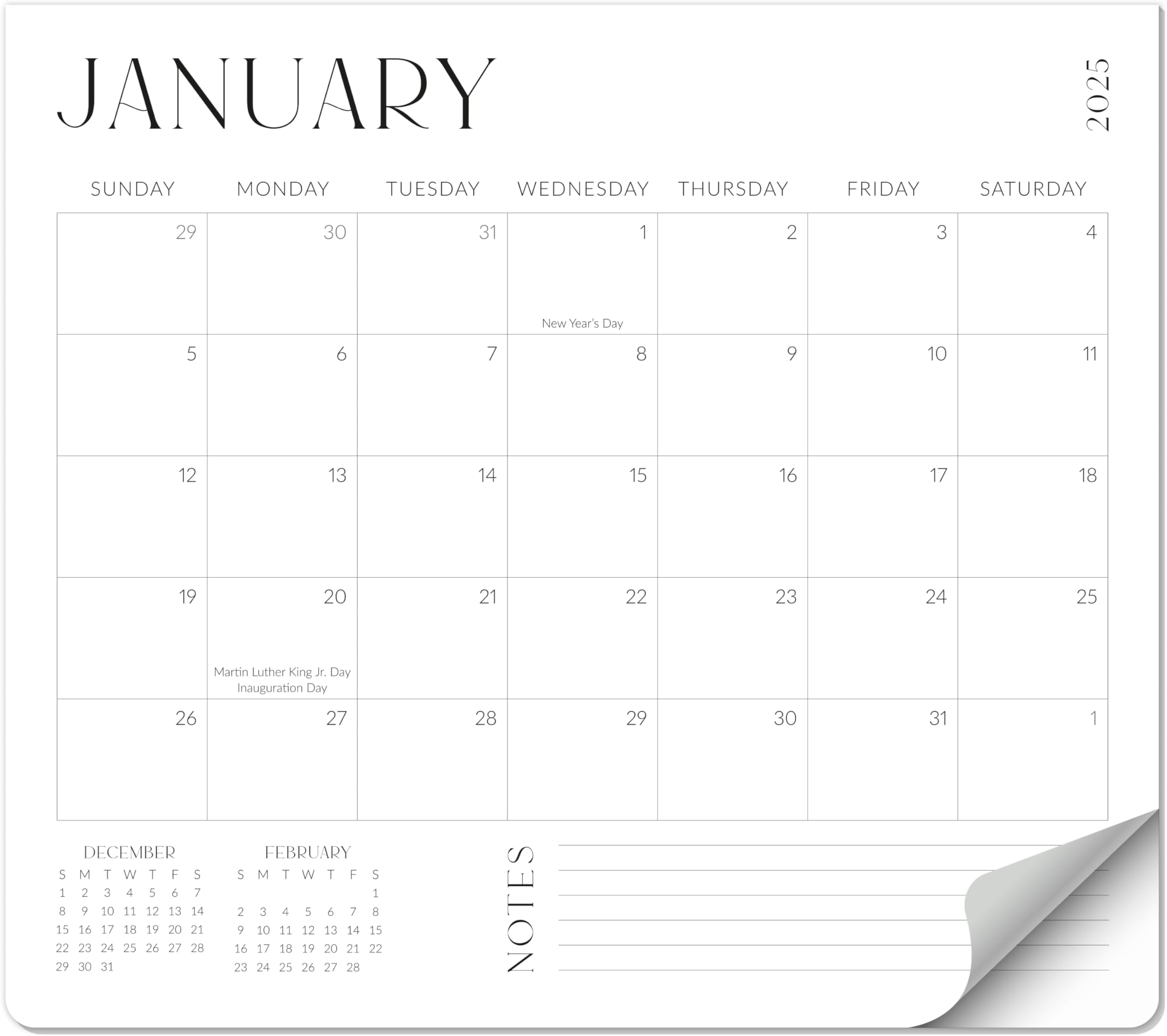 ZICOTO Aesthetic 2024-2025 Magnetic Fridge Calendar - Runs from July 2024 Until December 2025 - The Perfect Monthly Refrigerator Calendar With Black & White Designs for Easy Organizing