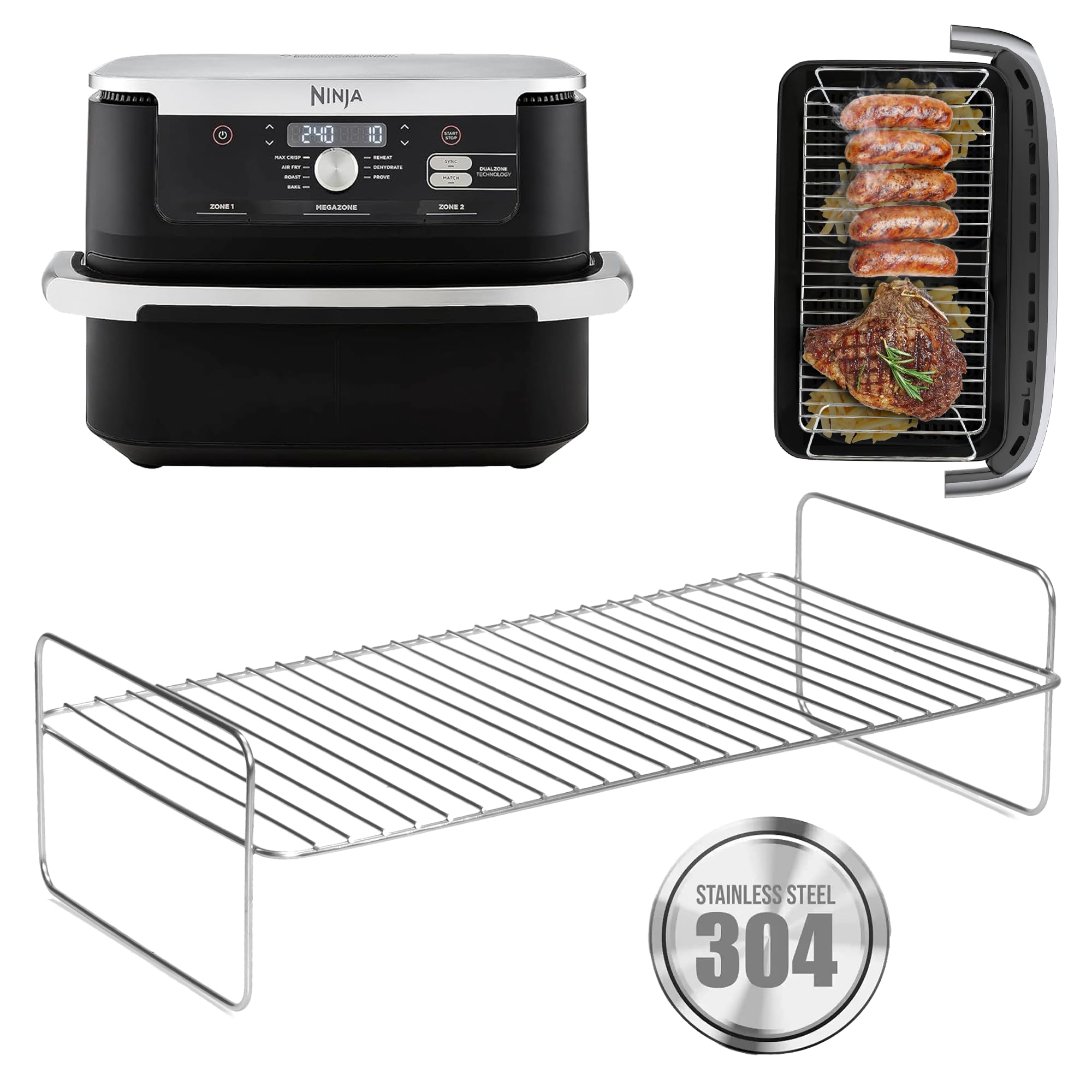 MKSS Reversible Stainless Steel 304 Rack Compatible with Ninja Flexidrawer AF500UK… — image 1