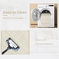 Vista 4 de Alfombras Corredoras Bohemias para Pasillo, 2' x 8' Alfombra Corredera Lavable para Entrada Interior, Alfombra Bohemia Natural Lavable Reversible