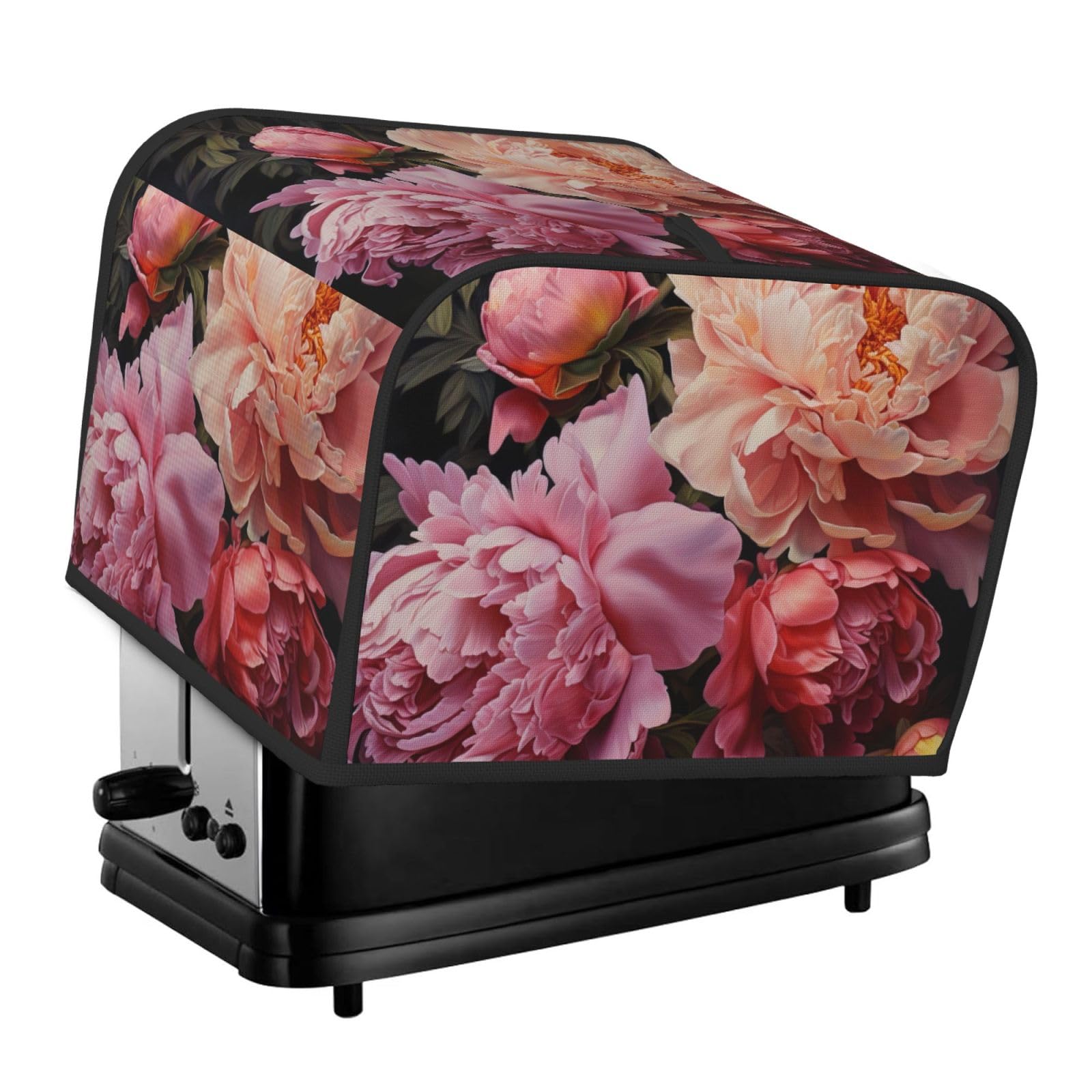 Garden Peony Print 4-Slice Toaster Cover Dustproof Waterproof Kitchen Appliance Protector For Bread