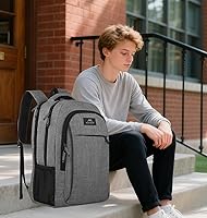 Vista 76 de MATEIN - Mochila empresarial para laptop de 15.6 pulgadas, mochila de viaje con puerto de carga USB, resistente al agua, para trabajo, universidad