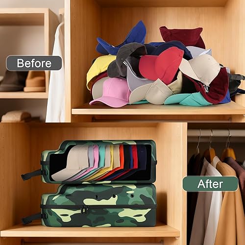 Miniatura 61 de Funda rígida para gorra de béisbol, funda de viaje con correa ajustable para el hombro, funda para 12 gorras de béisbol, perfecta para viajes y Negro