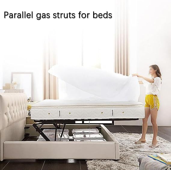 1 Pair Of Pneumatic Bed Lift Mechanism, Gas Spring Storage Kit for Box Bed, Heavy Duty Hydraulic Gas Spring Bed Storage Lift Kit, Noise Free, Easy Assembly(Applicable to 1.2m bed)