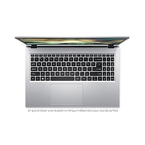 Acer Aspire 3 A315-24P-R7AS Laptop 15.6 Inch FHD LCD (Dalle Mate) - AMD RyzenTM 5 7520U (4 Cores) - 8GB LPDDR5X- 512GB PCIe NVMe SSD- Windows 11- AZERTY Keyboard (French) - Laptop Grey - 15"