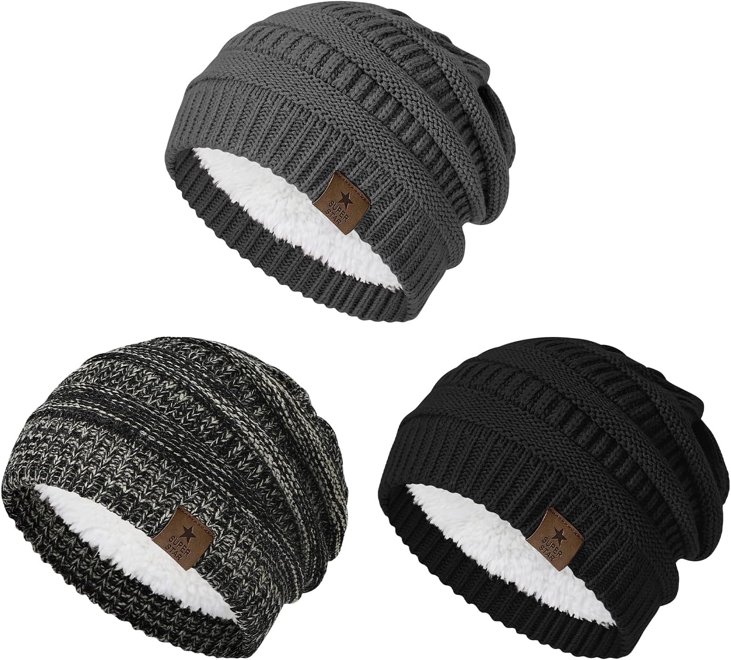 Durio Winter Hats for Women Fleece Lined Beanie