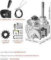 Vista 7 de VEVOR Caja de engranajes Go Kart avance y reversa 212cc, convertidor de par serie 30, accesorios para Go Karts 10T #40/41 12T #35 TAV2 30 40 41
