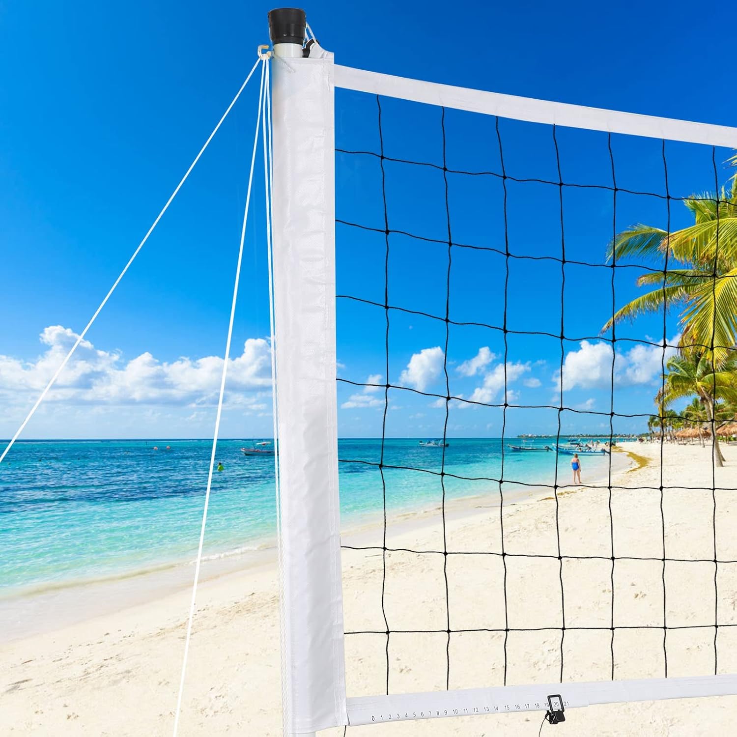 PELLOR Volleyball Net Set Outdoor Height-Adjustable Aluminum Pole, Volleyball Net System with Scoring Function, Professional Volleyball Set Suitable for Beach, Lawn : Sports & Outdoors