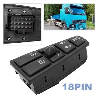 24V Master Power Window Switch Replacement for Volvo Truck FH12 FH13 FM VN VNL, Replaces 20752918 21543897