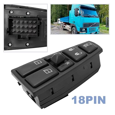 24V Master Power Window Switch Replacement for Volvo Truck FH12 FH13 FM VN VNL, Replaces 20752918 21543897