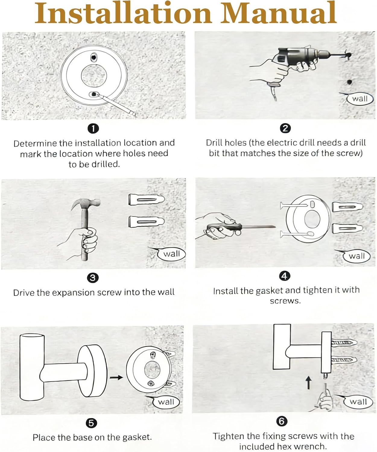 5-Pieces Wall Mount Bathroom Accessories Bathroom Hardware Set,22 Inch Stainless Steel Waterproof Towel Bars,Toilet Paper Holder with Shelf,Towel Ring,Coat Hook (Brushed Gold 5PC - Round)