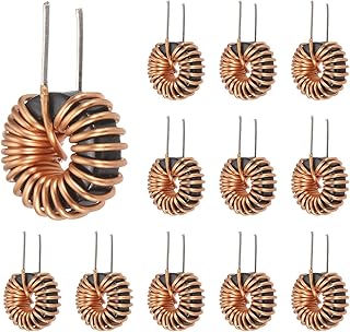 MECCANIXITY 12pcs Toroid Core Inductor, 47uH 5A Copper Wire Wind Wound Inductance Magnetic Coil for Transformers, 0.51" Outer Dia.