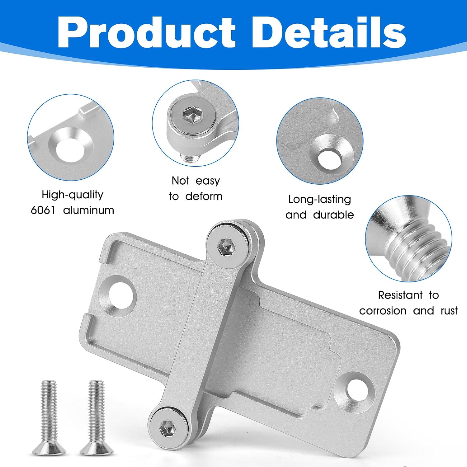 Billet Flex Fuel Sensor Mount/Bracket Fit for GM 13577429, Flex Fuel Sensor Bracket Kit for GM 13577429 57824279 6061 E85 Aluminum(with Crews)