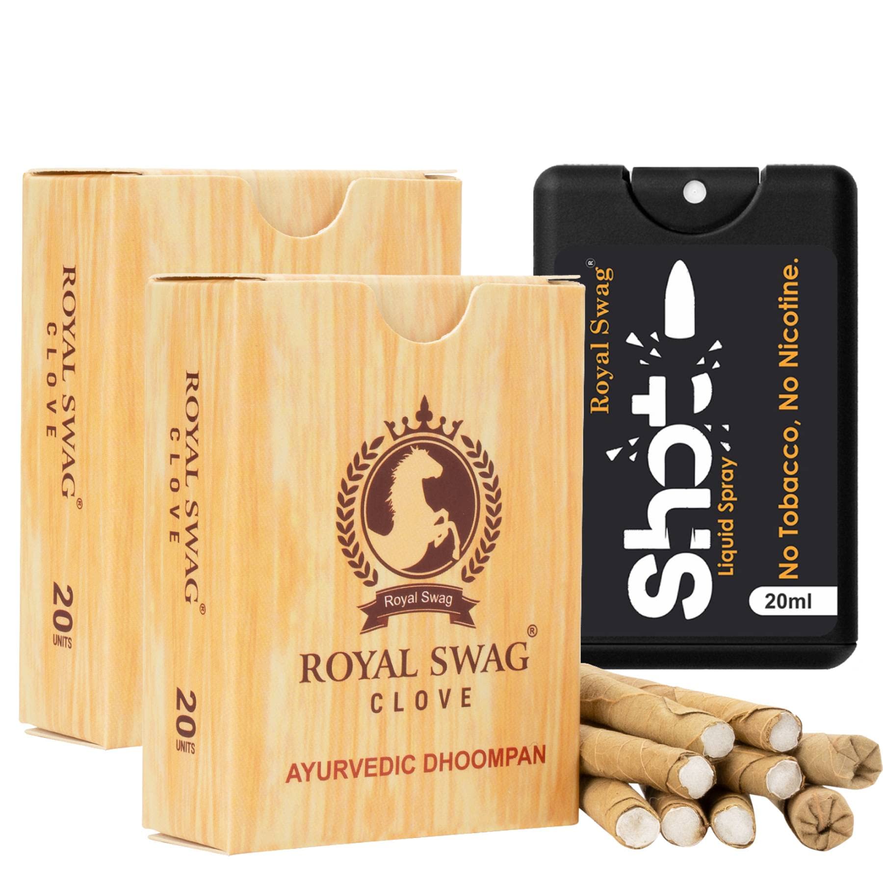 ROYAL SWAG Ayurvedic Herbal Filter Bidi For Smoking 100% Tobacco-Free, Nicotine-Free (Pack Of 40 Sticks) With 20 ml Shot Spray Satisfy Nicotine Craving (Smoking Cessation) (B0BQN1V17L) Amazon Price History, Amazon Price Tracker