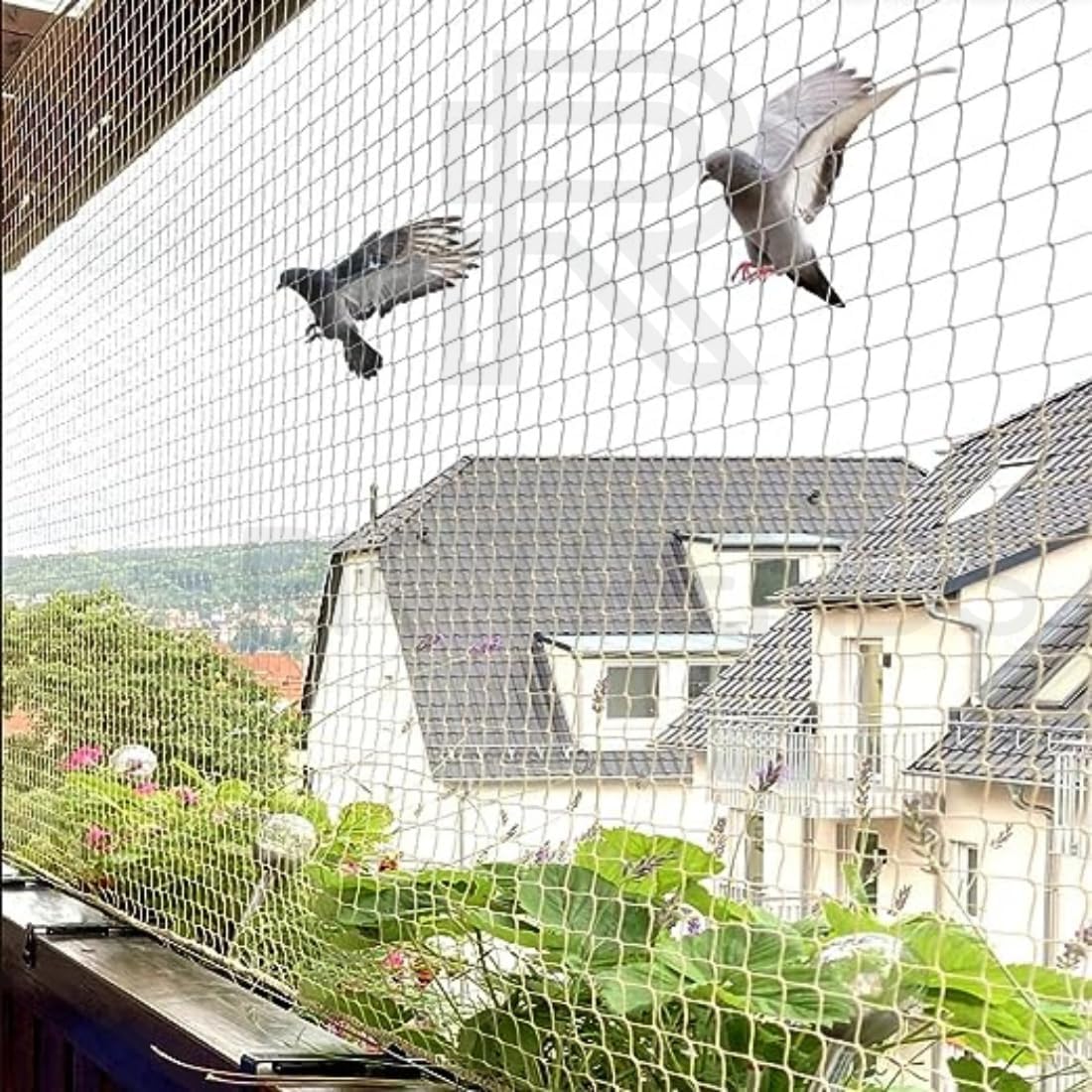 Shain Sports UV-Stabilized HDPE Bird Net 15 Ply | Anti Bird/Pigeon Protection Net for Balcony, Window & Garden | Durable Safety Net with Clips & Tying Rope (White) (5 x 65 Ft)-image-26