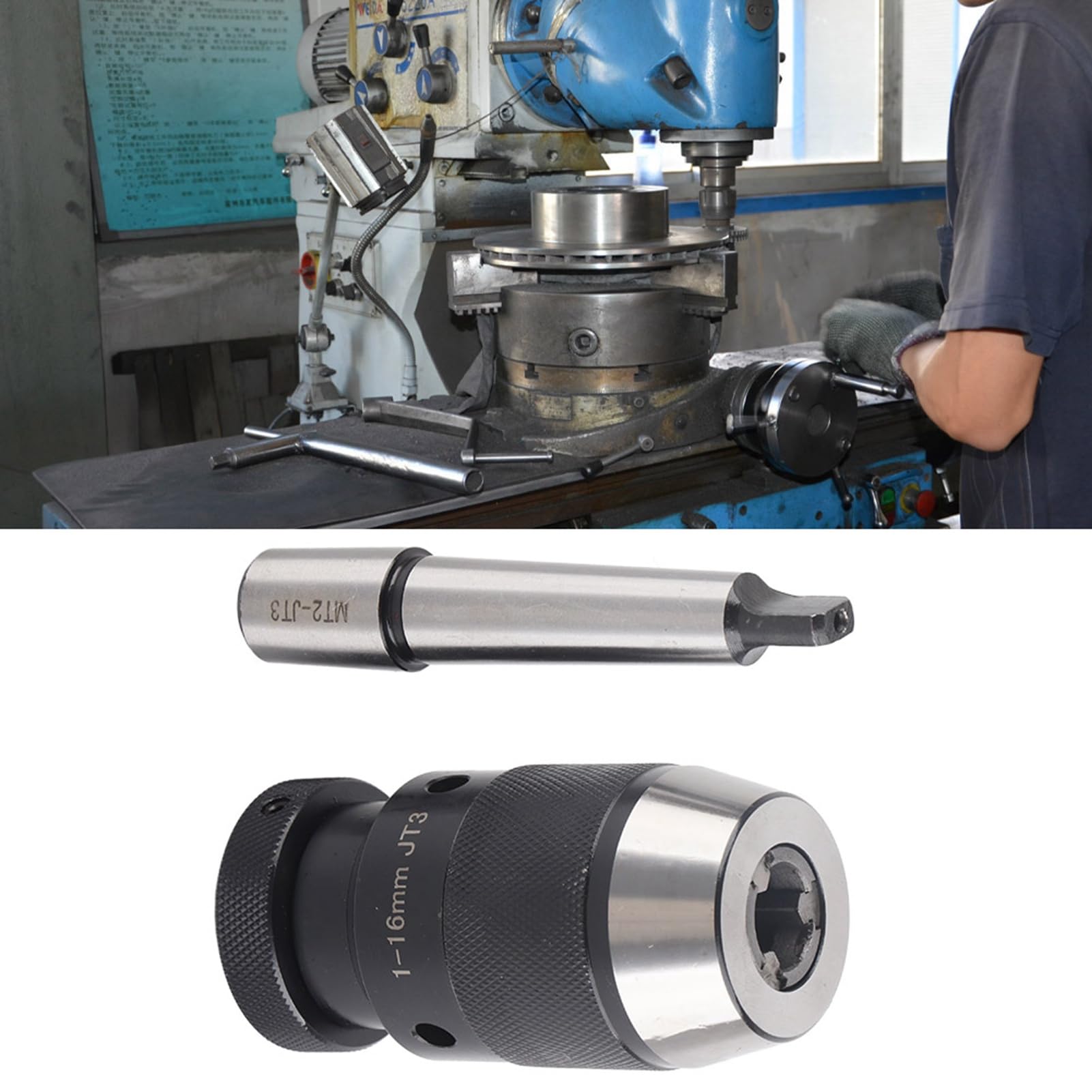 Drill Chuck & JT3-MT2 Arbor con codolo cilindrico CNC 1/32 5/8"JT3 Pro-Series Mandrino autoserrante