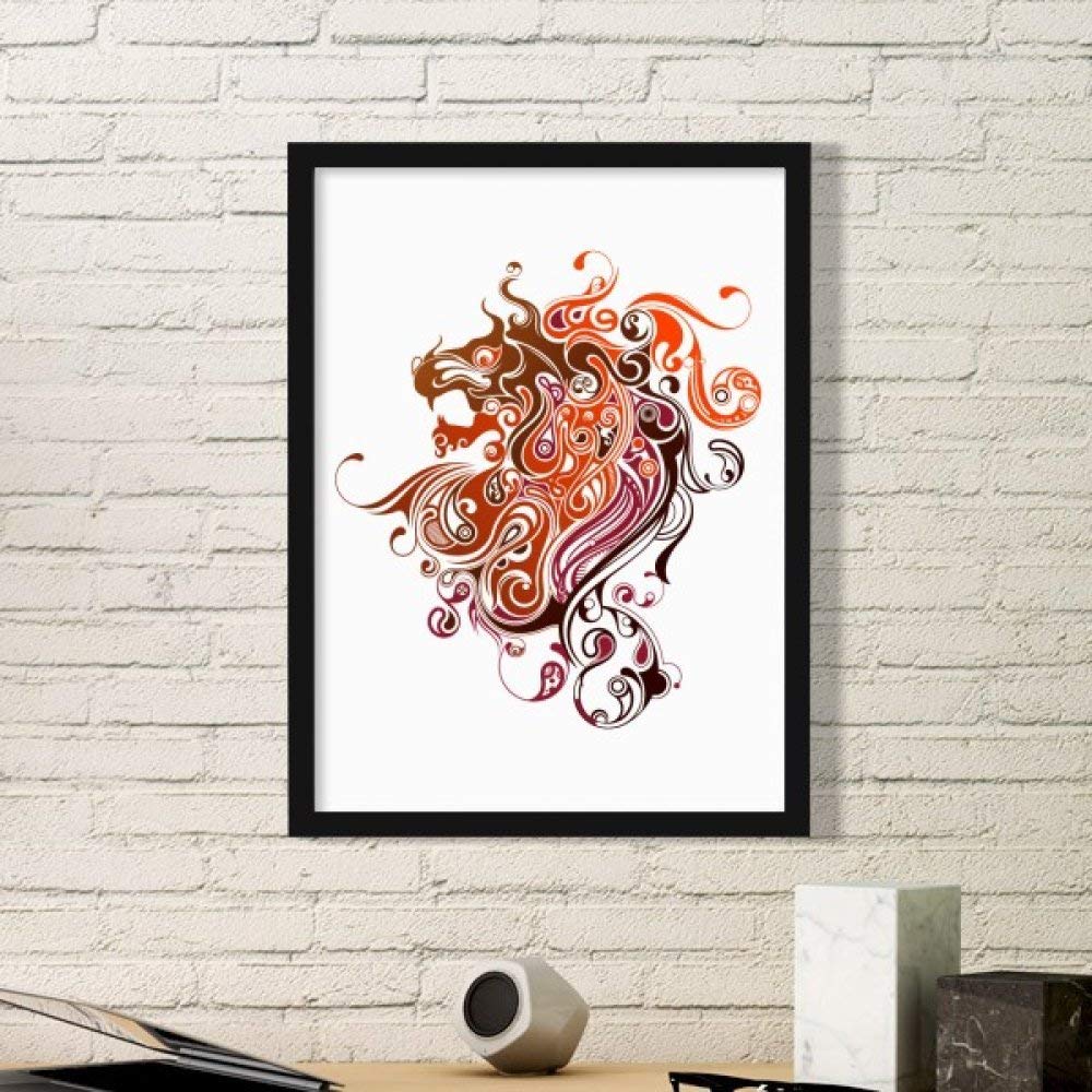 Cadre photo art prints dragon coloré pour personnaliser un bureau ou salon
