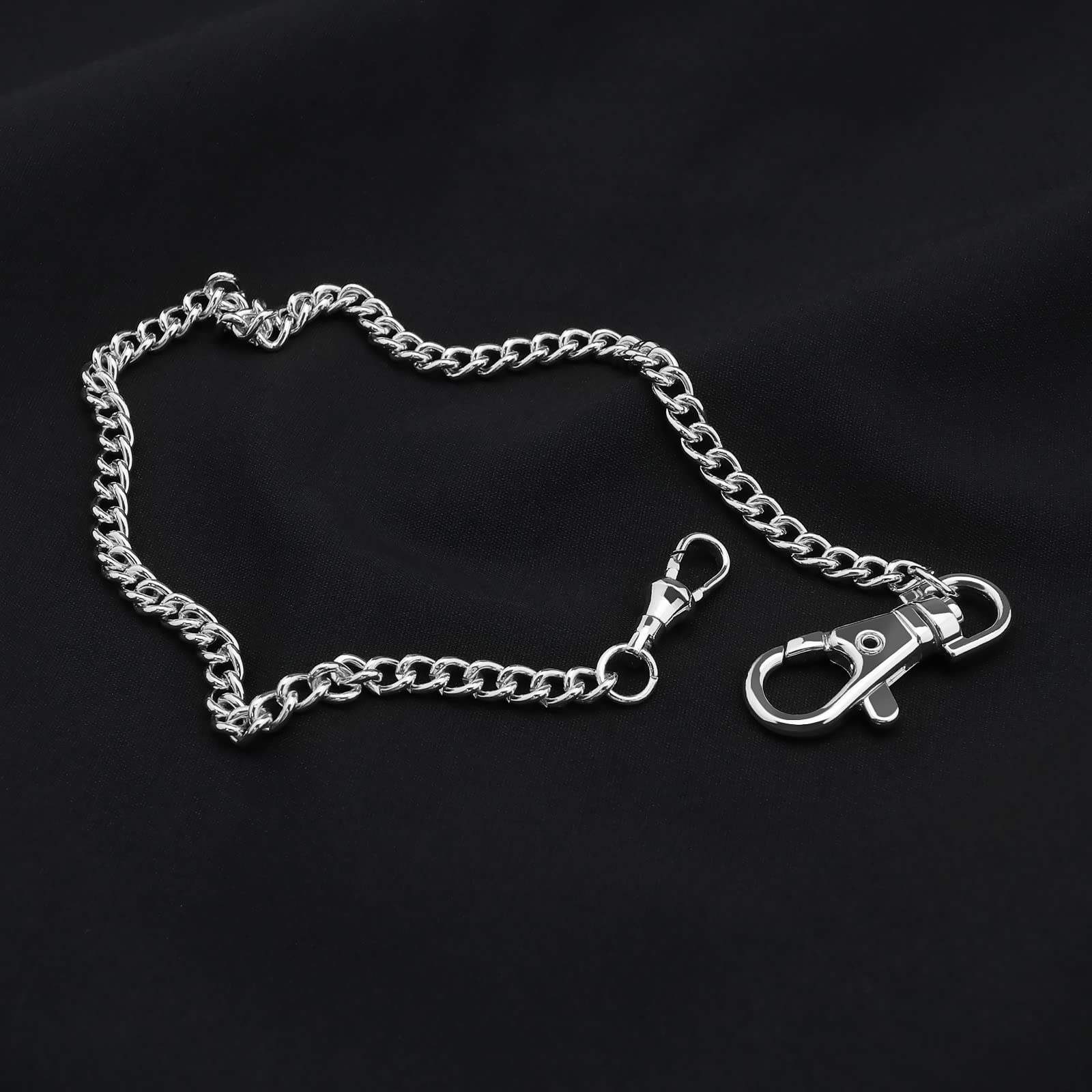 OTOTEC Taschenuhrenkette Weste Kette Albert Uhrenkette mit Karabinerverschluss 14,5 Zoll Klassisch Metallplattiert Taschenuhr Zubehör Silber
