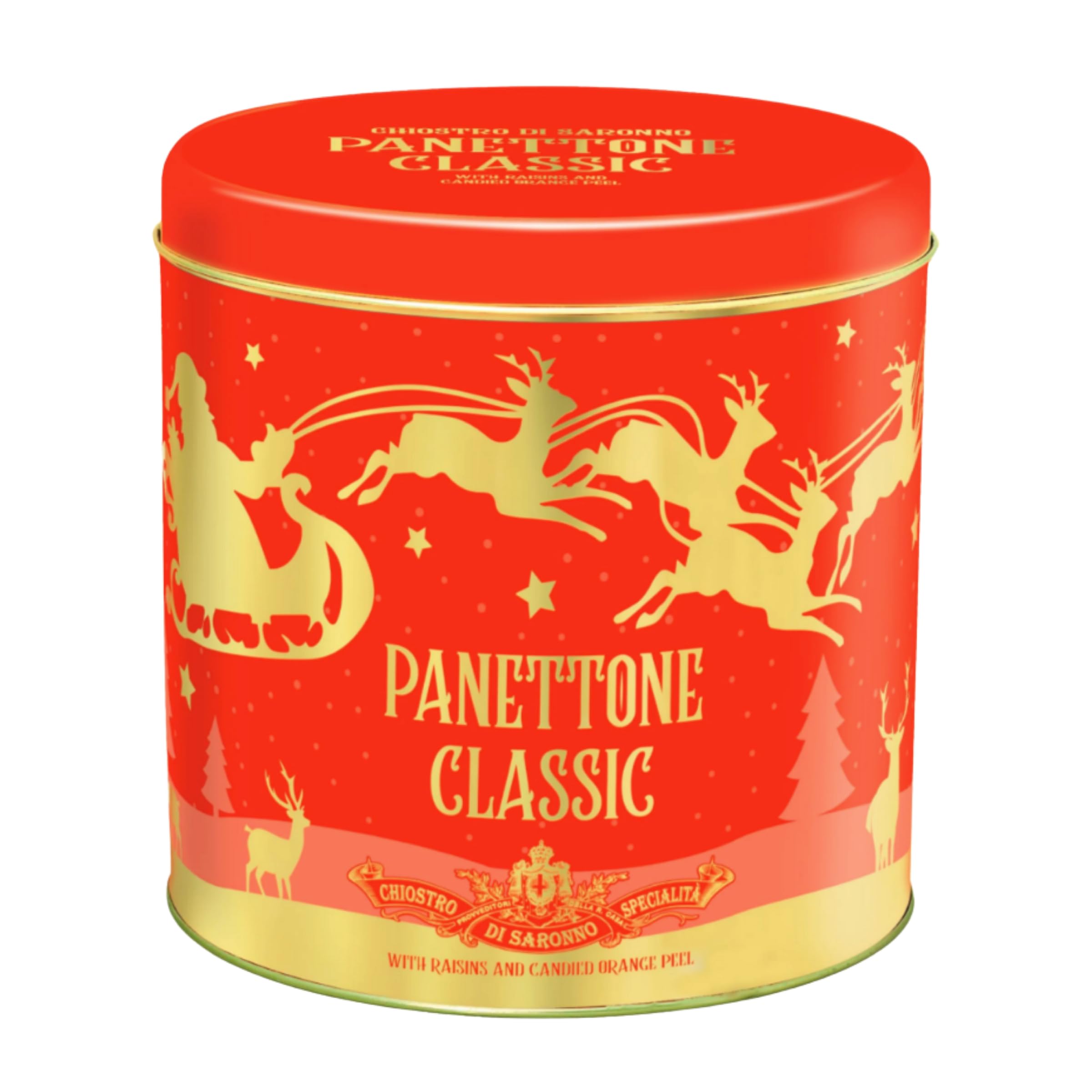 Chiostro di Saronno Handwerklicher Klassischer Panettone 1000 g, Langsam Fermentierter Panettone mit Kandierten Früchten und Sultaninen, Traditioneller Panettone mit Orangenschalen und Zitronat