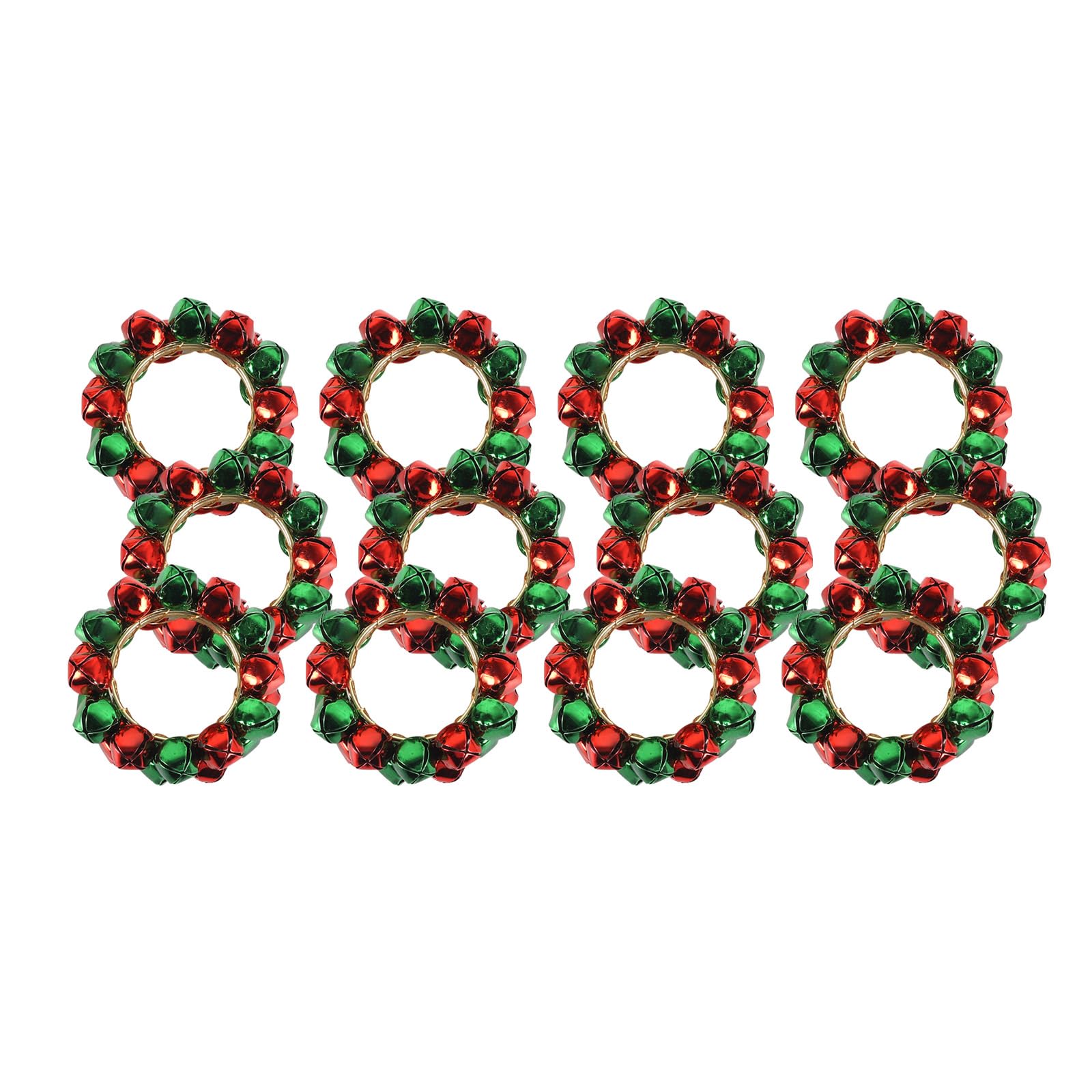 Of 12 Festival Bells Napkin Rings for Christmas Table Setting Napkin Holder Seasonal Dinner Party Supplies Holiday Dinnerware Accessories