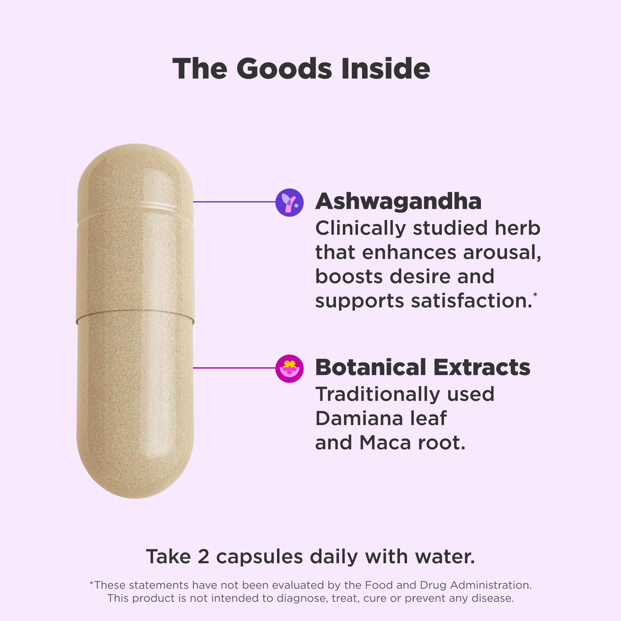 OLLY Lovin Libido Capsules, Boost Desire With Ashwagandha, Maca & Damiana, Vegetarian, Supplement for Women, 20 Day Supply - 40 Count