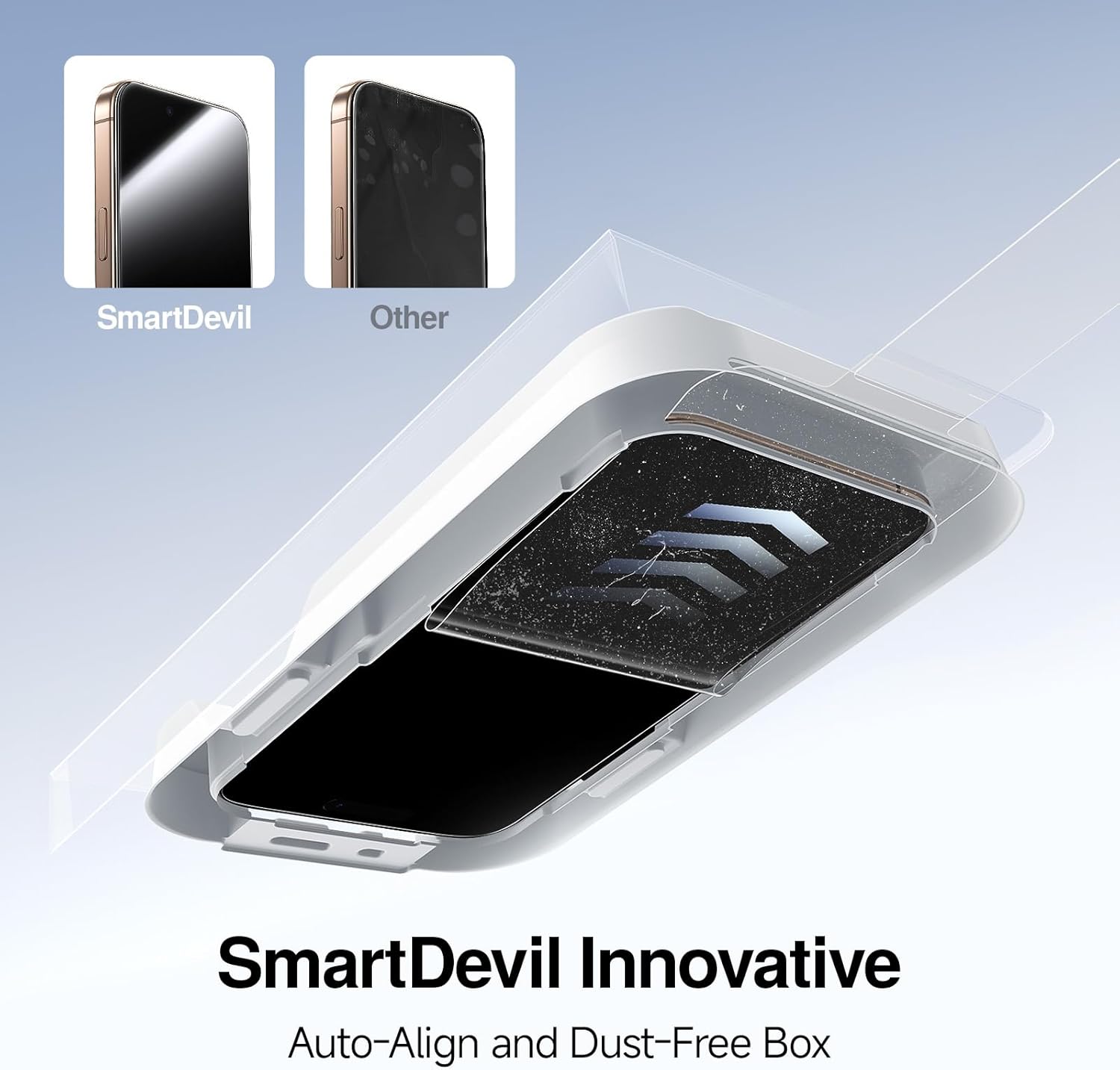 SMARTDEVIL 3 Pack Screen Protector for iPhone 16 Pro Max, Bubble-and-Dust-Free Box, HD Tempered Glass, Military Grade Shatterproof & Ultra Durable, Easy Installation