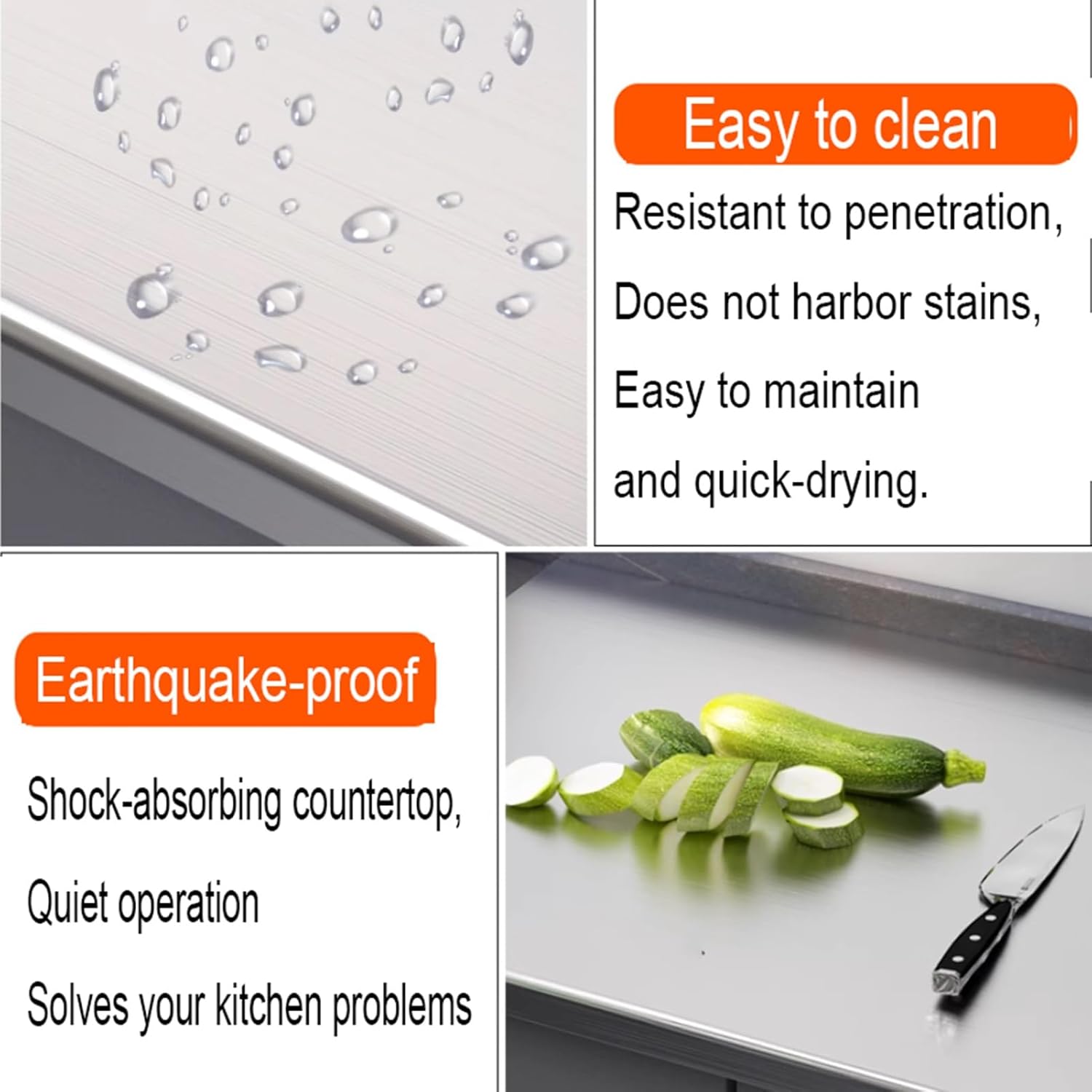 Non-Stick Stainless Steel Cutting Board - Ideal for Baking, Kneading, and Food Prep - Durable, Easy to Clean, Kitchen Essential for Home Chefs