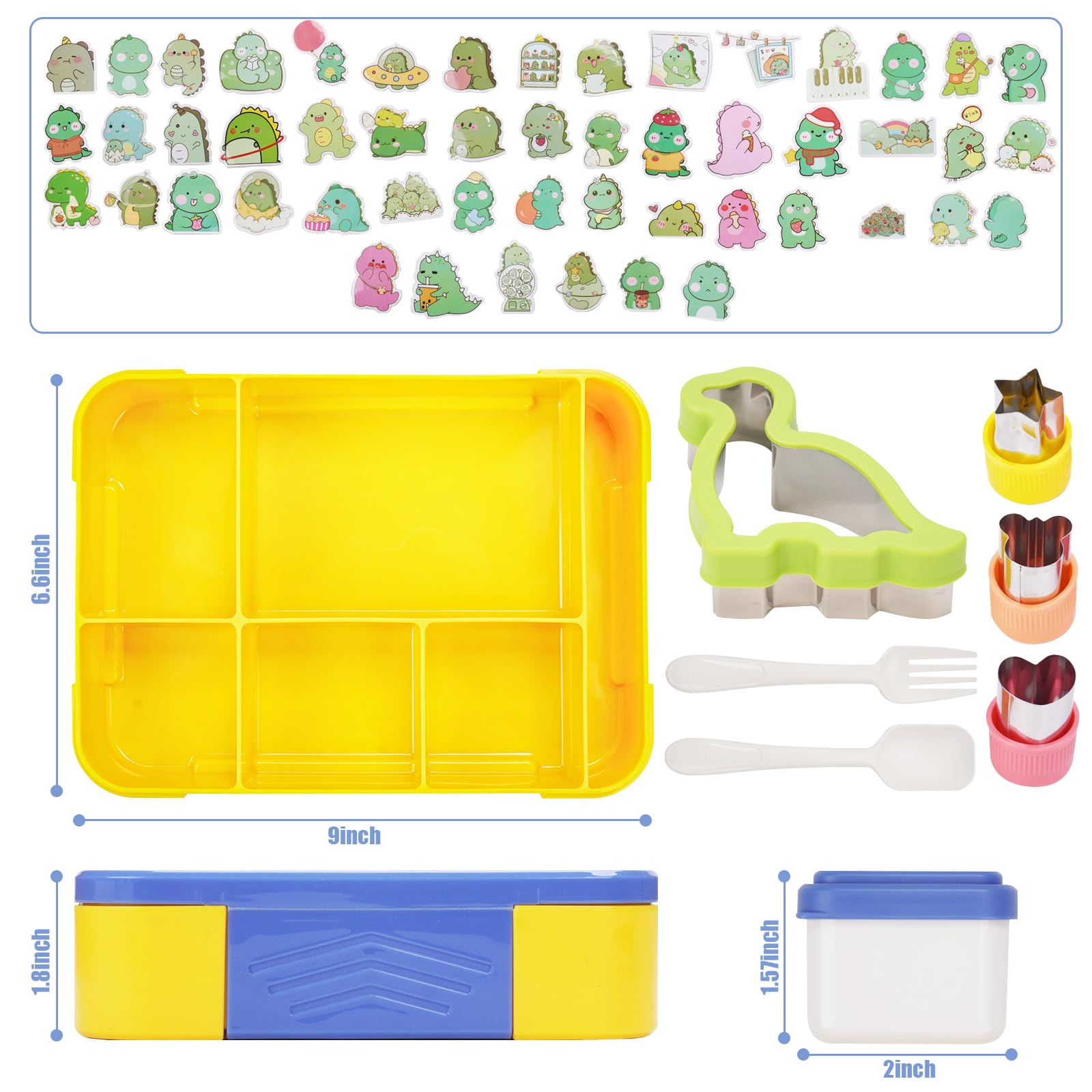 Lunch Box Bambino Calcio 1100ml – Contenitore Scuola Con Scomparto, Senza BPA - 2