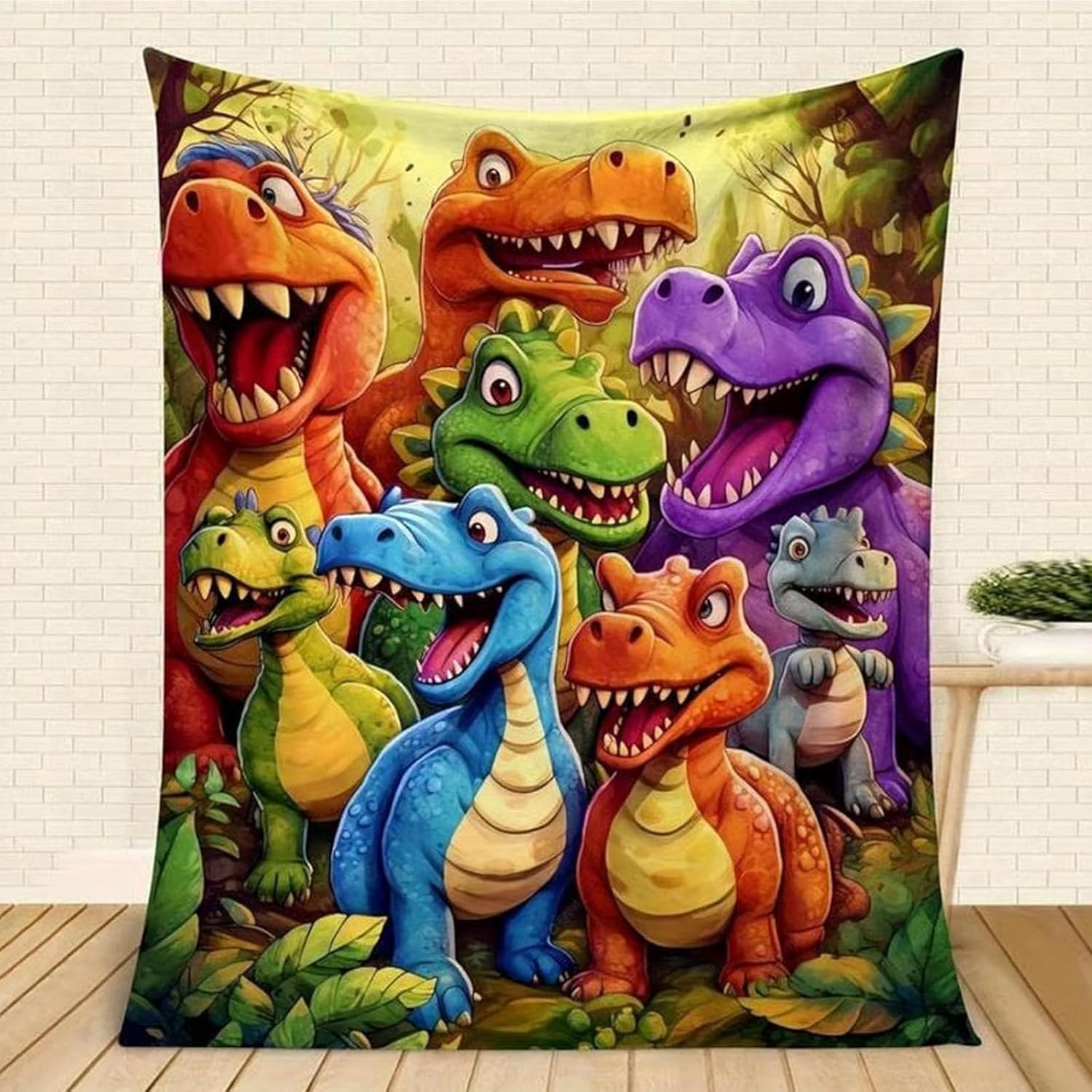 Upgraded Thickened 3D Dinosaur Blanket for Boys, 7 Sizes Cute Smiling Dinosaurs HD Digital Print Flannel, Cozy Fleece/Soft/Warm/All Season Fleece Throw Blankets, Unisex for Dino-Lover (A, 40 * 30IN) - Image 2